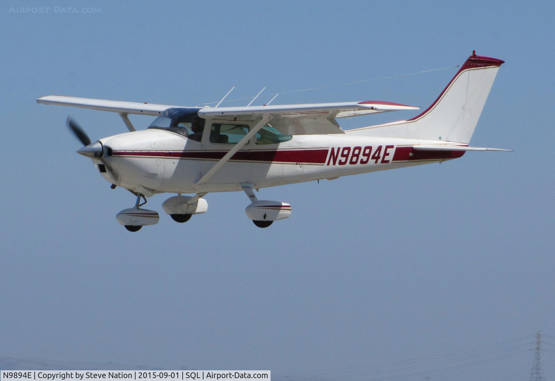 N9894E, 1975 Cessna 182P Skylane C/N 18263955, 1975 Cessna 182P on final approach @ San Carlos Airport, CA
