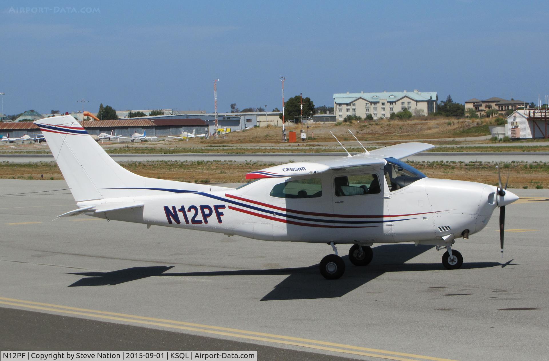 N12PF, 1977 Cessna T210M Turbo Centurion C/N 21062401, Locally-based 1977 Cessna T210M running up @ San Carlos Airport, CA