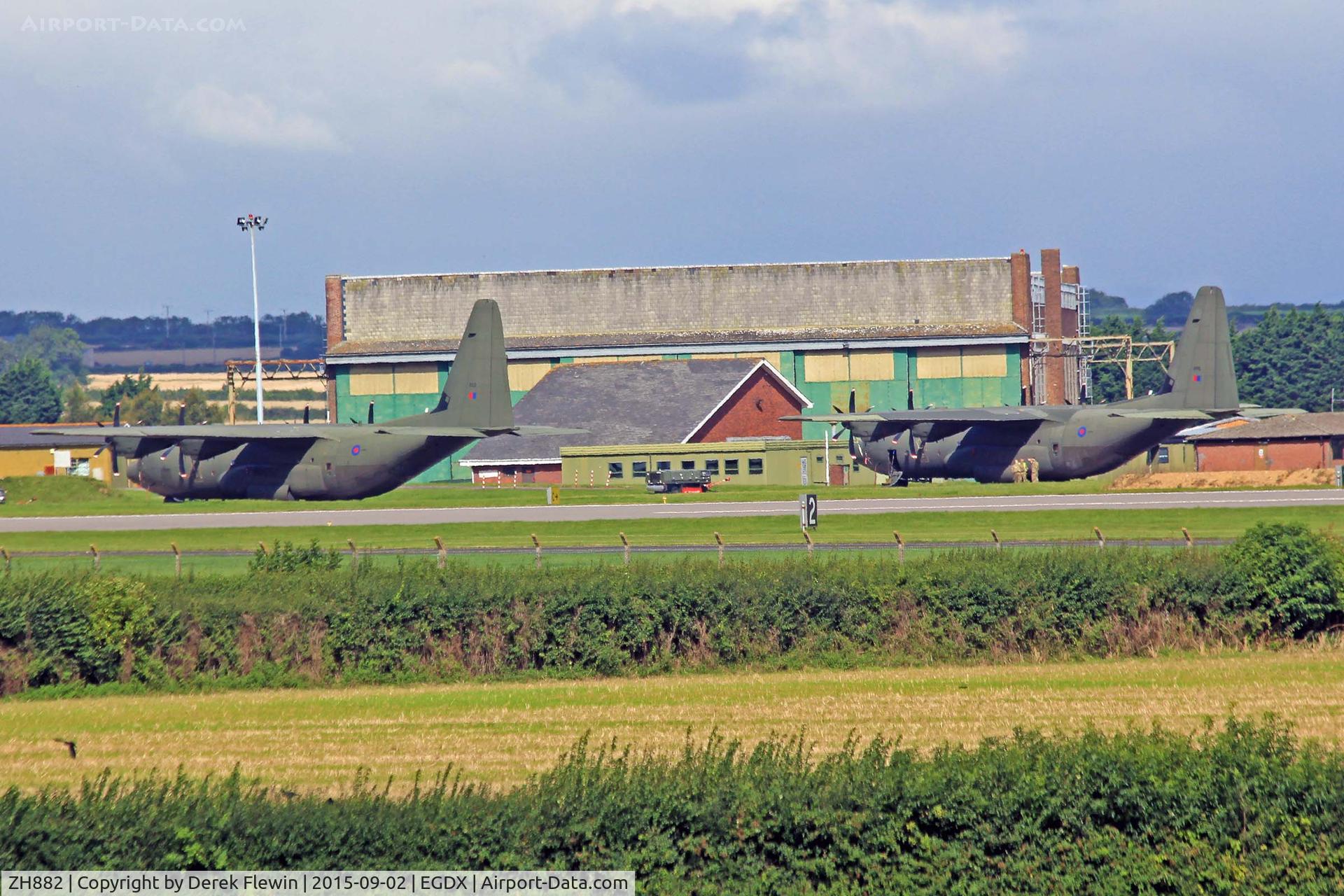 ZH882, 1999 Lockheed Martin C-130J Hercules C.5 C/N 382-5480, Hercules C.5, Judgement Flight, XXIV\30 Squadrons, RAF Brize Norton Transport Wing, also seen in the shot is ZH886.