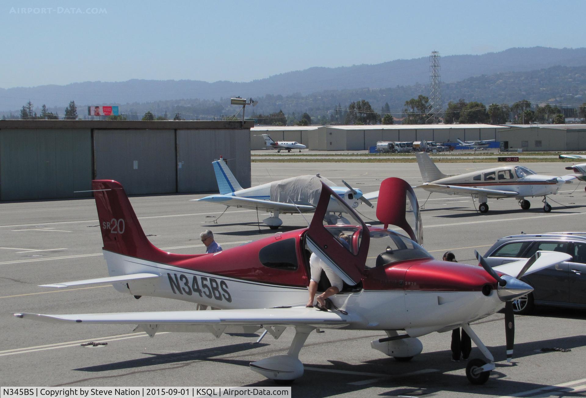 N345BS, 2010 Cirrus SR20 C/N 2059, Locally-based 2010 Cirrus SR20 with doors open @ San Carlos Airport, CA