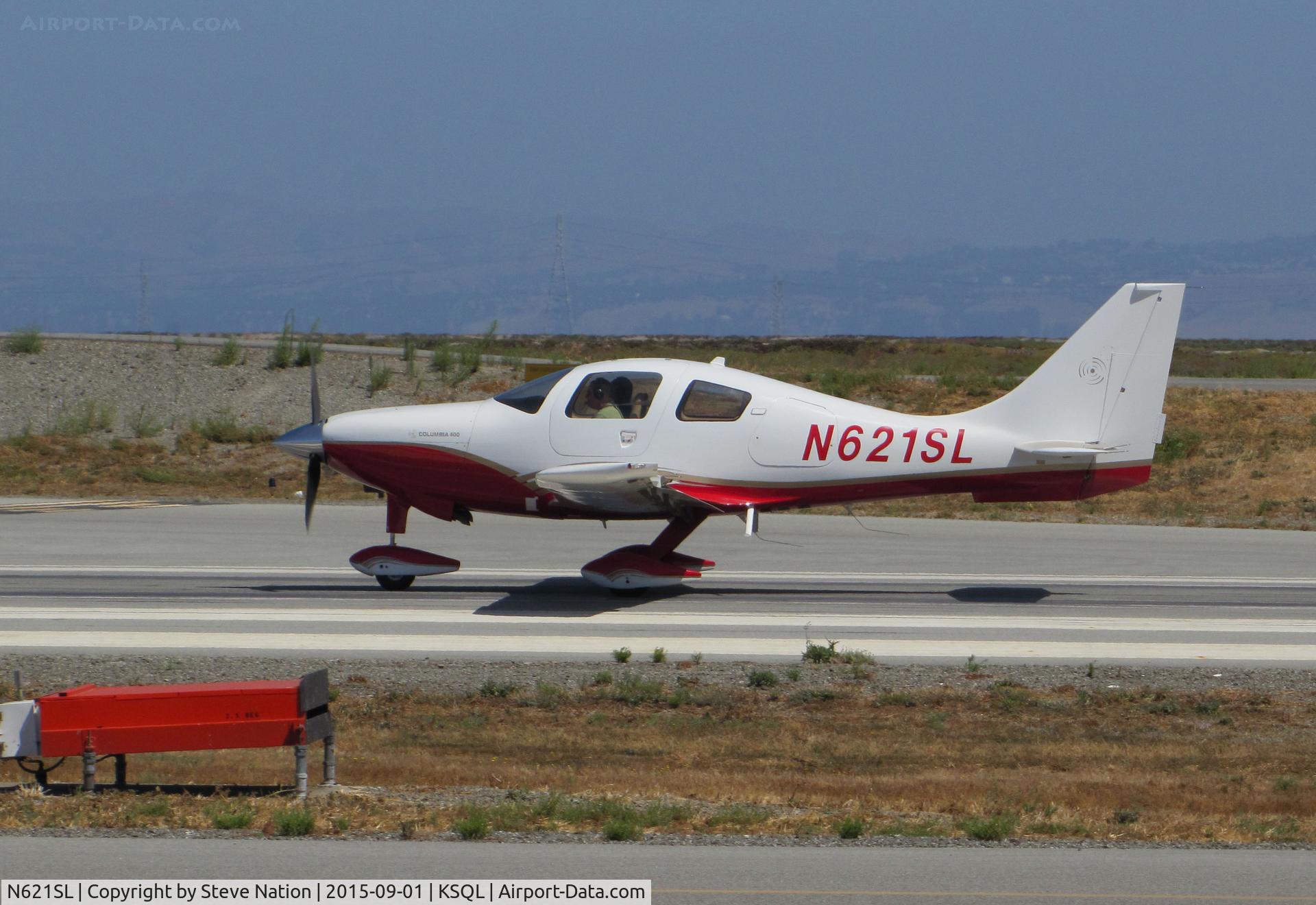 N621SL, 2005 Lancair LC41-550FG C/N 41510, Palo Alto-based 2005 Lancair LC41-550FG taking off for the 5 mile flight home @ San Carlos Airport, CA