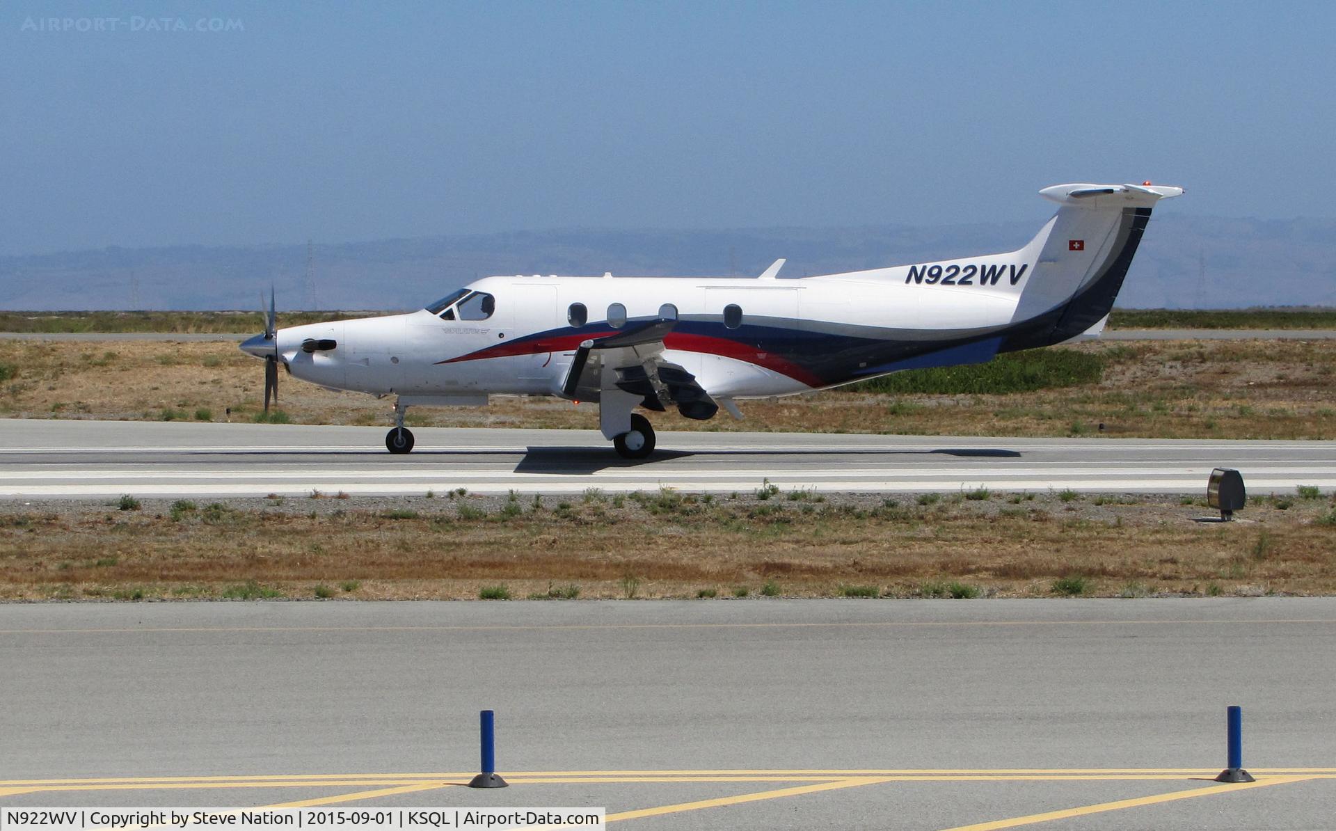 N922WV, 2009 Pilatus PC-12/47E C/N 1166, Locally-based 2009 Pilatus PC-12/47E taking off @ San Carlos Airport, CA