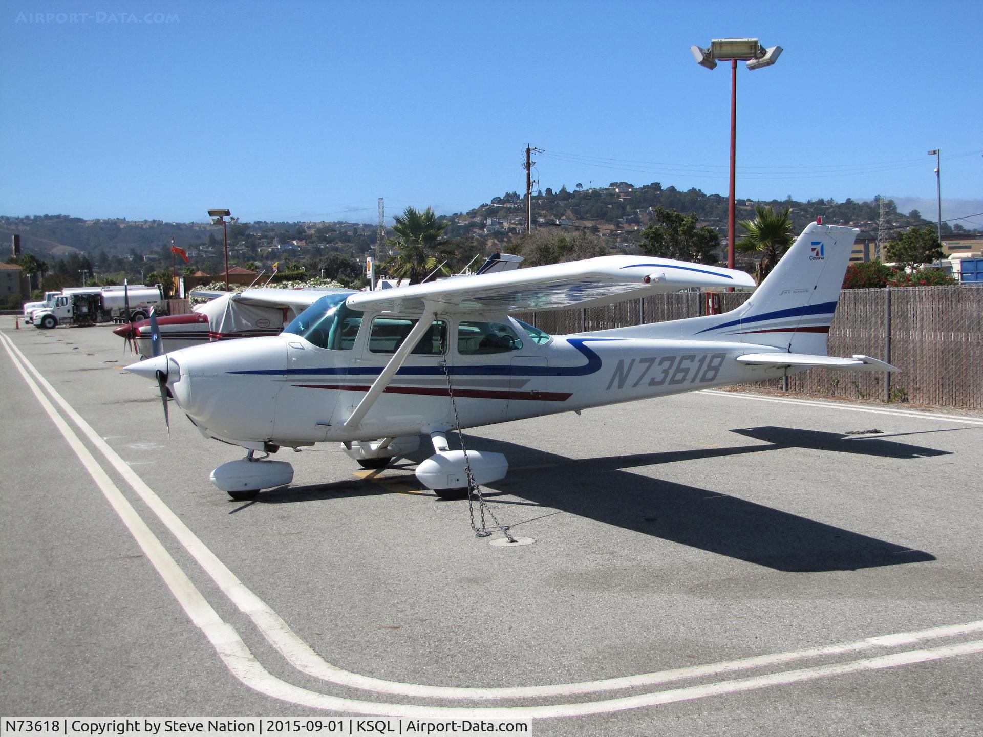 N73618, 1976 Cessna 172M C/N 17267580, Petaluma, CA-based 1976 Cessna 172M across the SF Bay @ San Carlos Airport, CA