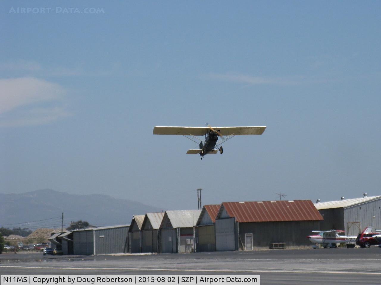 N11MS, 1972 Pietenpol Air Camper C/N MS1, 1972 Sparks PIETENPOL AIR CAMPER, Continental C85 85 Hp, takeoff climb Rwy 22