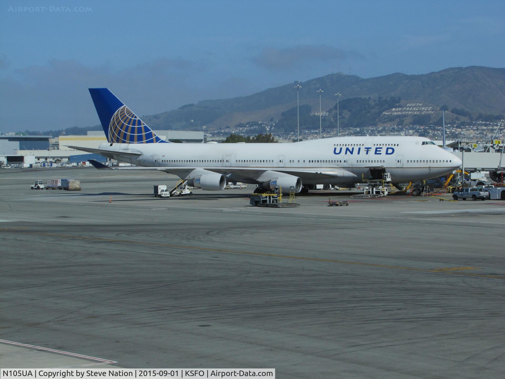 N105UA, 1994 Boeing 747-451 C/N 26473, United Airlines 1994 Boeing 747-451 @ SF International Airport's International Terminal 1