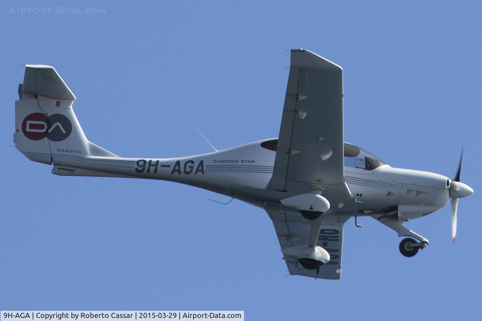 9H-AGA, 2007 Diamond DA-40D Diamond Star C/N D4.298, Over Sliema promenade part of the 100 Years of aviation in Malta.