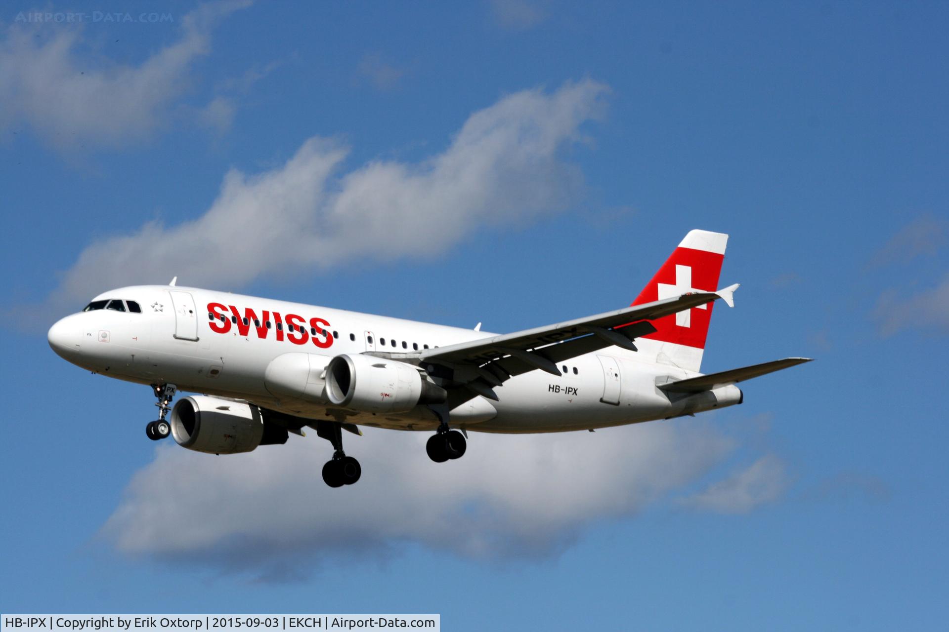 HB-IPX, 1996 Airbus A319-112 C/N 612, HB-IPX about to land rw 22L