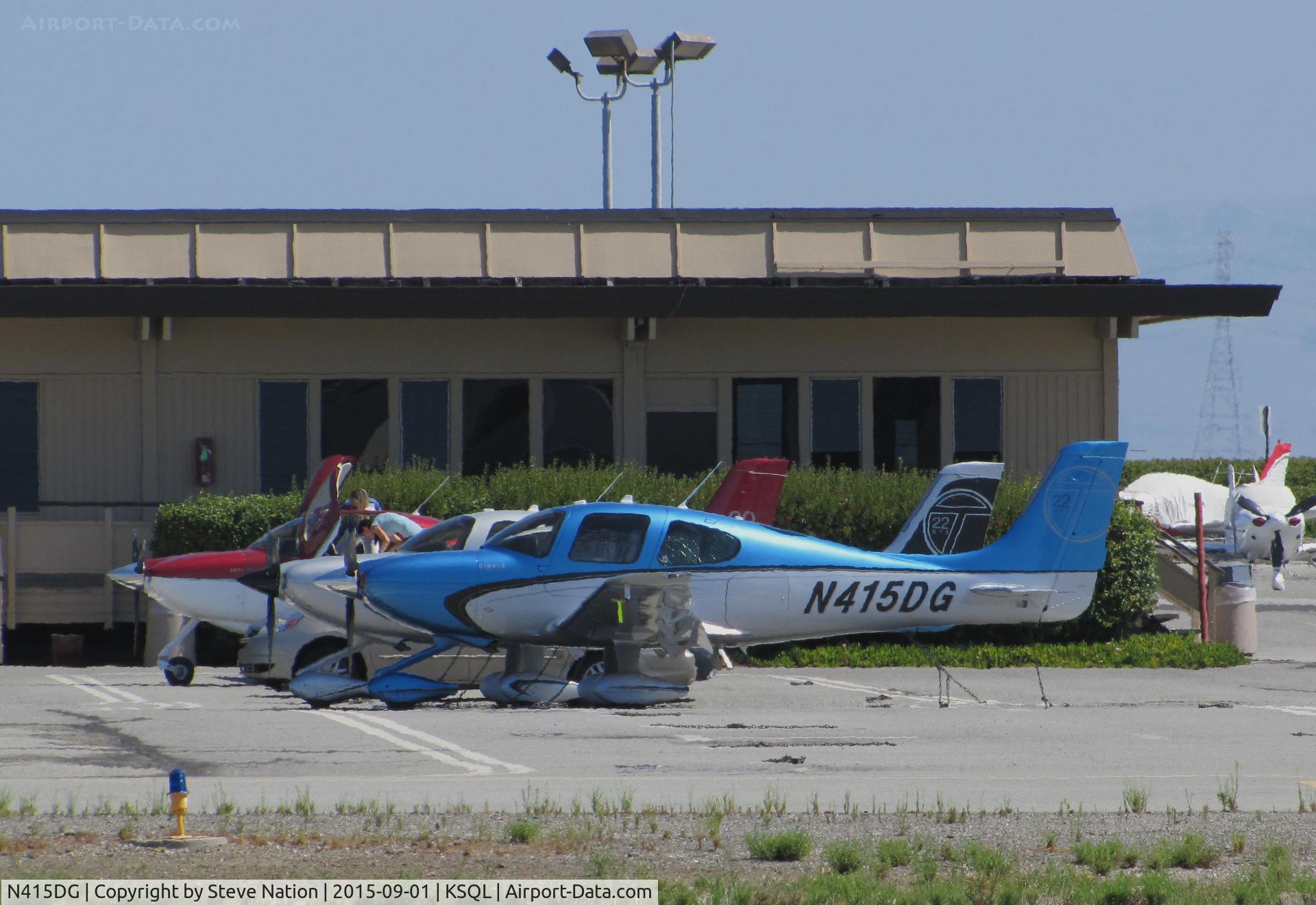 N415DG, 2013 Cirrus SR22T C/N 0529, Locally-based 2013 Cirrus SR22R on flight line @ San Carlos Airport, CA