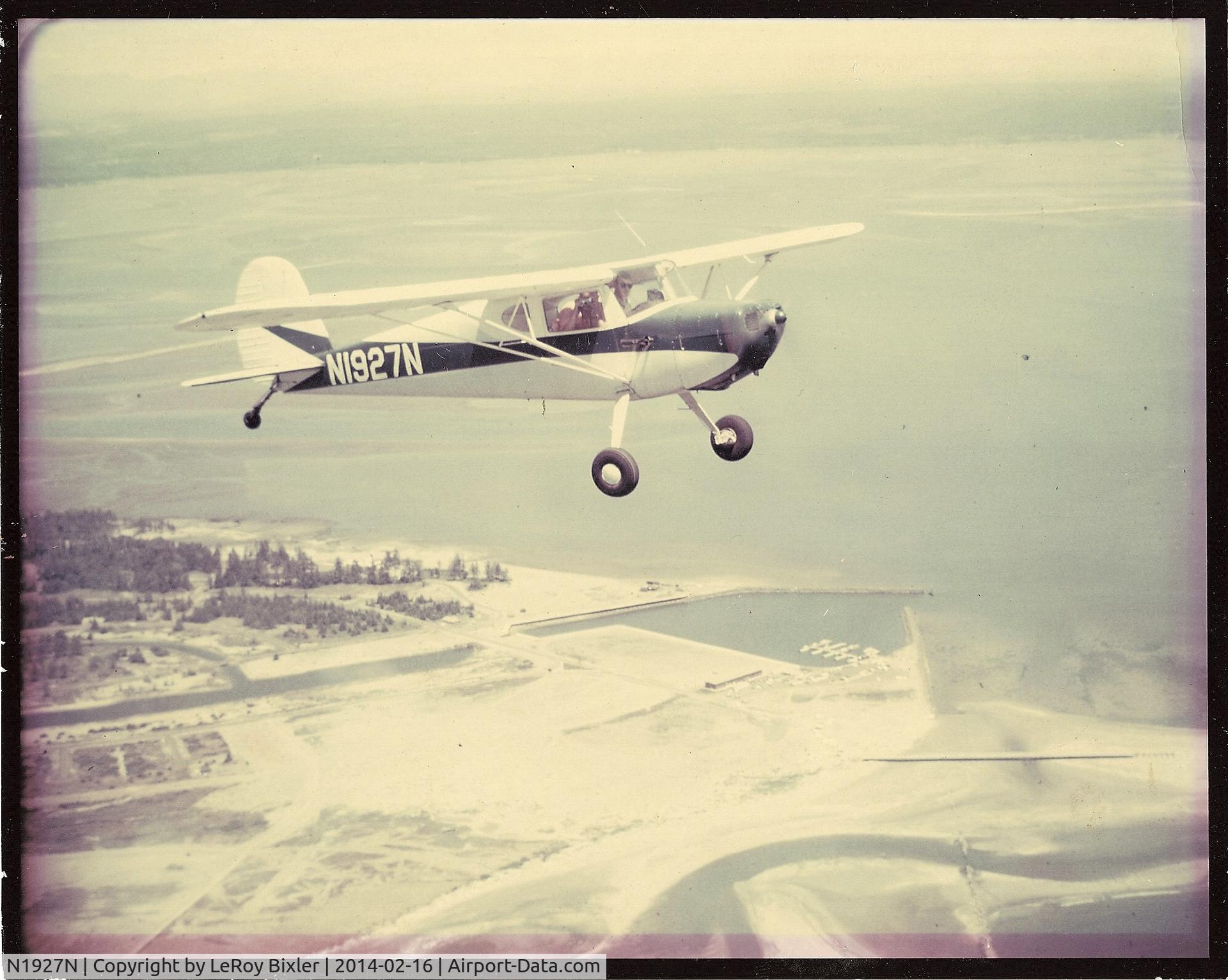 N1927N, 1947 Cessna 120 C/N 12171, Flight over Ocean Shores WA 1968