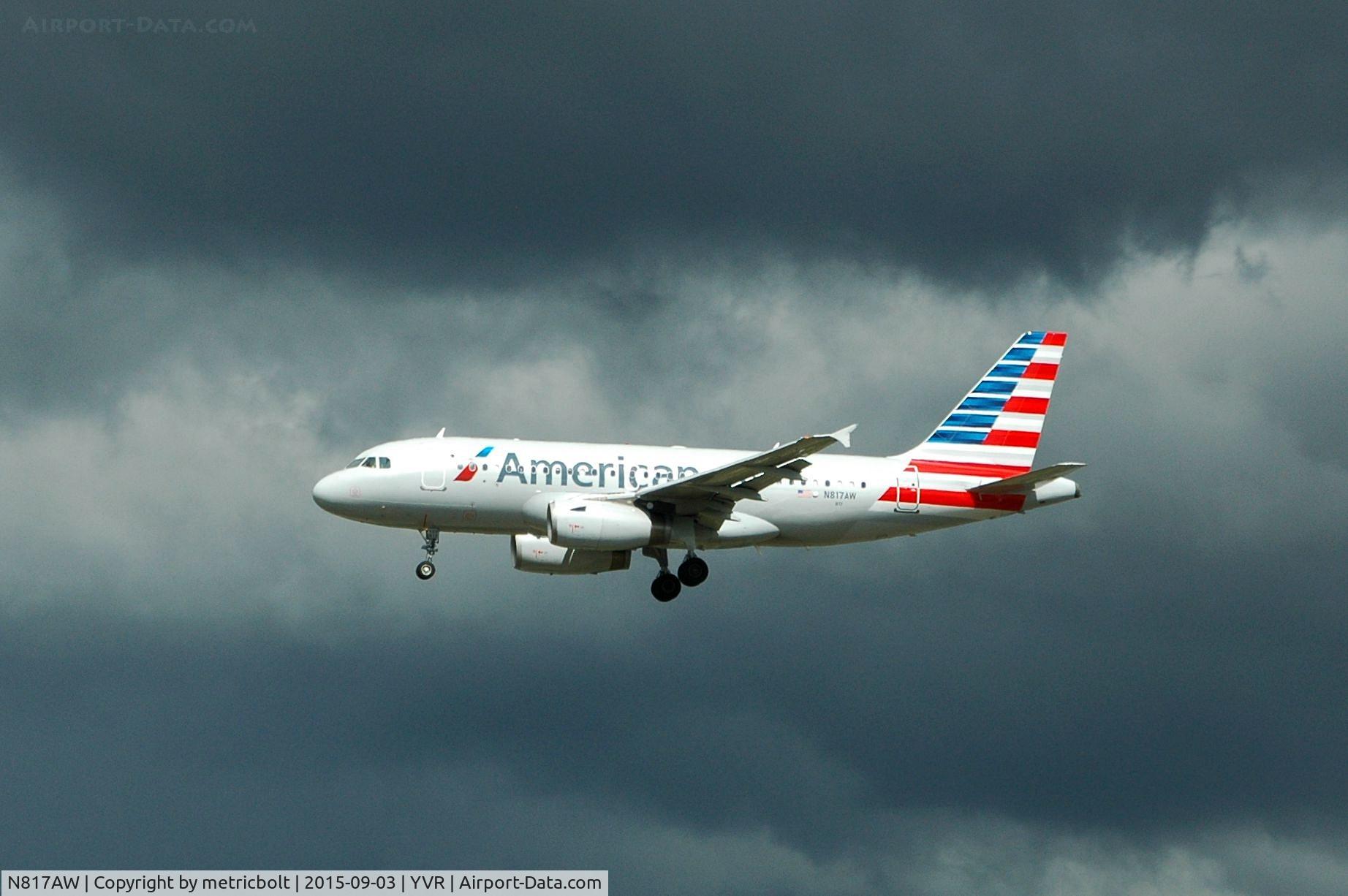N817AW, 2000 Airbus A319-132 C/N 1373, Now in American colours,operating US506 PHX-YVR