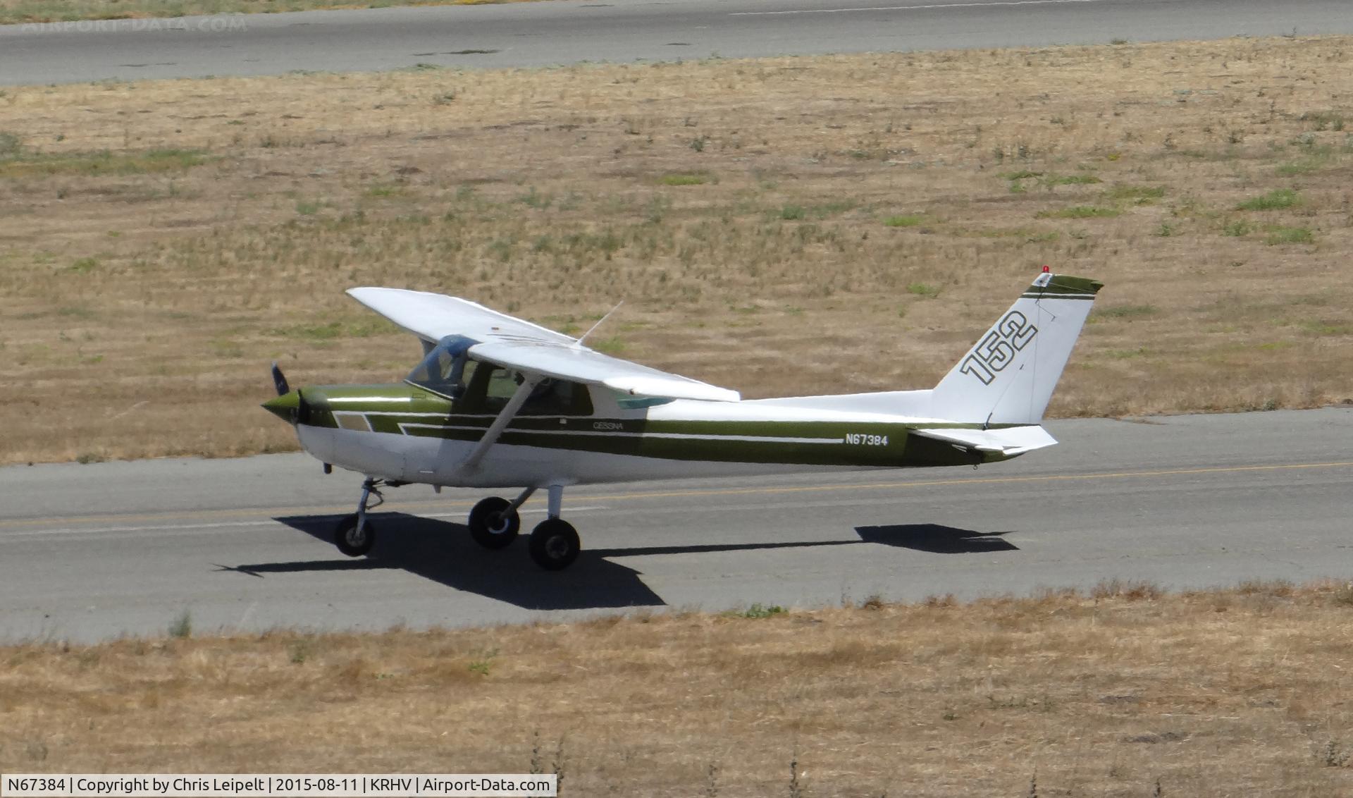 N67384, 1978 Cessna 152 C/N 15281800, Locally-based 1978 Cessna 152 landing on runway 31L at Reid Hillview Airport, San Jose, CA. Photo taken from the control tower.