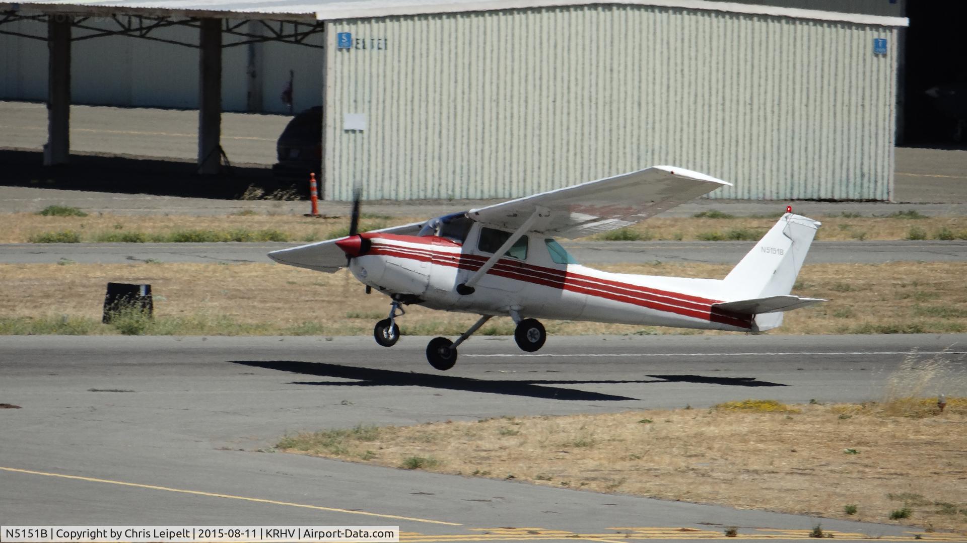 N5151B, 1979 Cessna 152 C/N 15283778, Locally-based 1979 Cessna 152 making a very rough and scary departure at Reid Hillview Airport, San Jose, CA. Photo taken from the control tower.