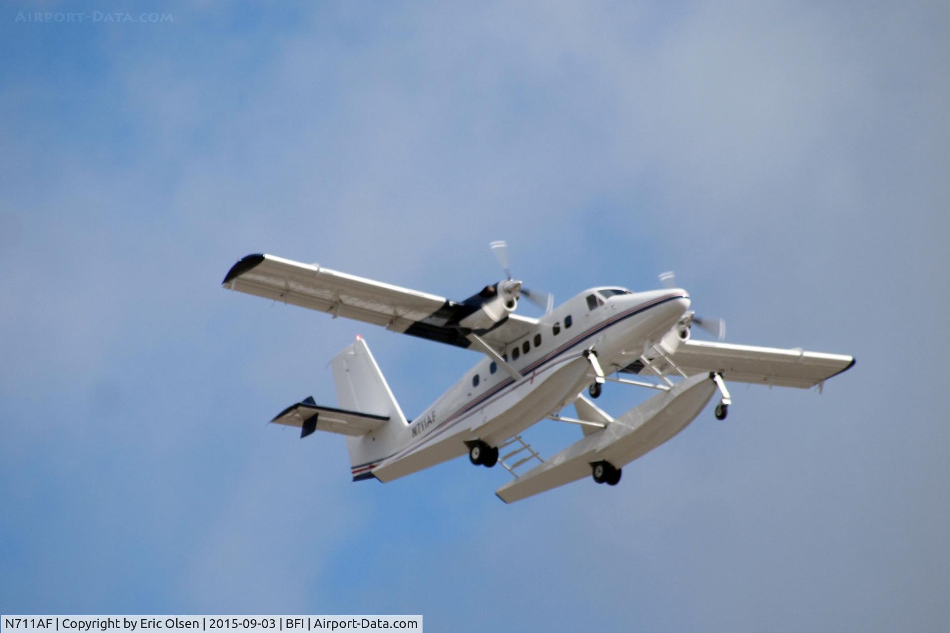 N711AF, 1980 De Havilland Canada DHC-6-300 Twin Otter C/N 711, De Havilland Twin Otter after taking off from Boeing Field.