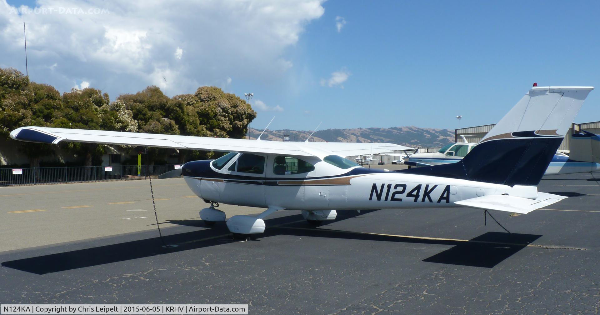 N124KA, 1974 Cessna 177B Cardinal C/N 17702181, Texas-owned 1974 Cessna 177B on the transient ramp at Reid Hillview Airport, San Jose, CA.