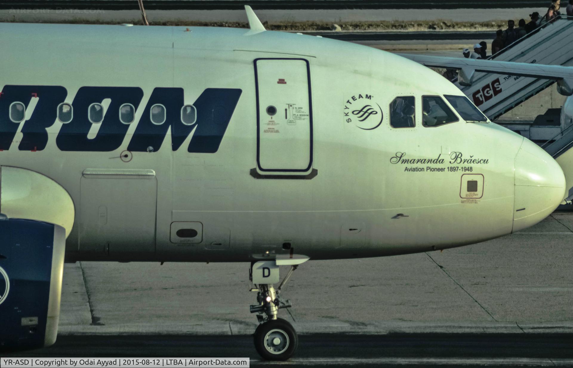 YR-ASD, 2007 Airbus A318-111 C/N 3225, TAROM Airlines taxi out in LTBA