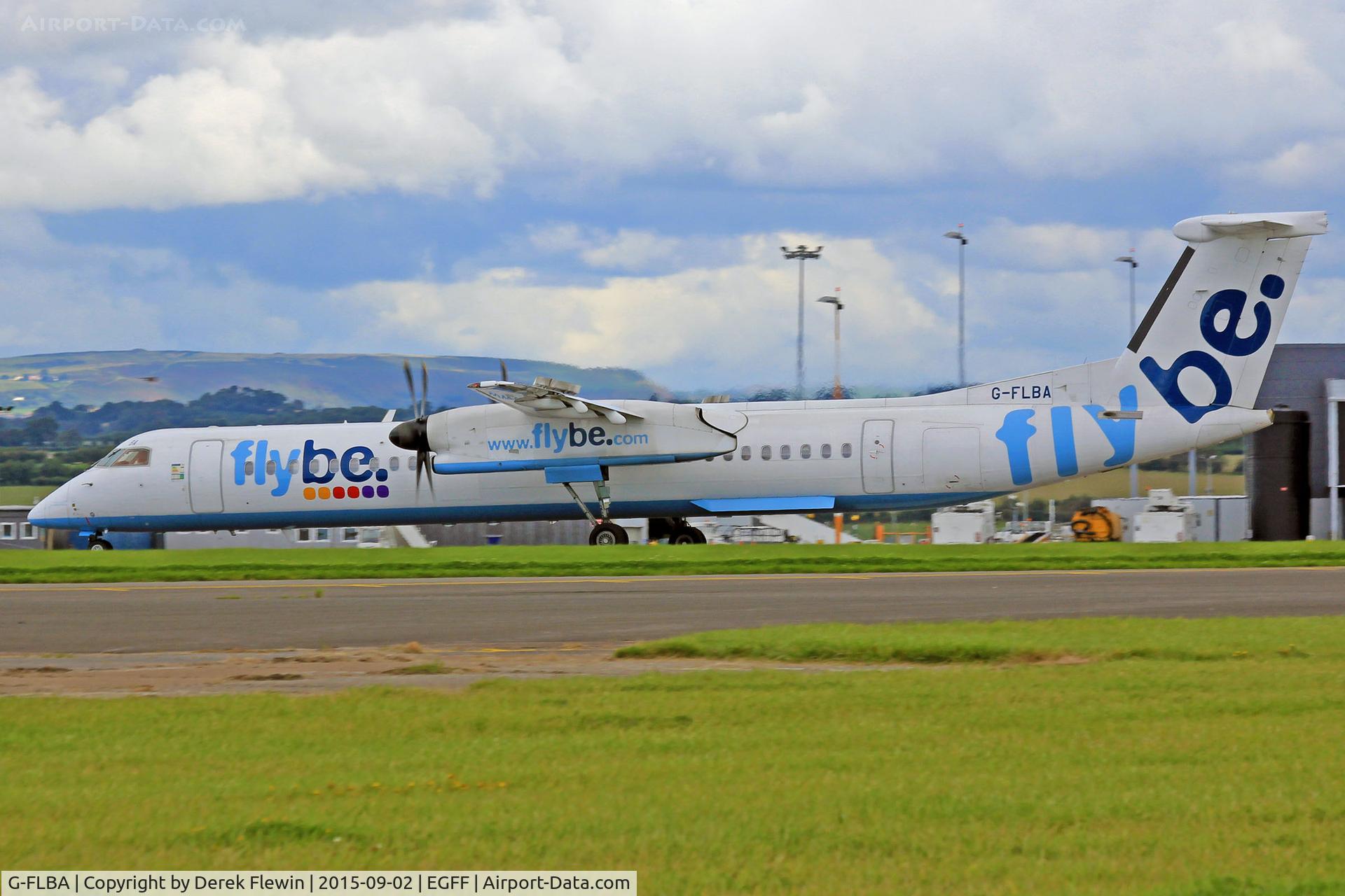 G-FLBA, 2009 De Havilland Canada DHC-8-402Q Dash 8 C/N 4253, Dash 8, Flybe, previously C-FVVB, callsign Jersey 3JV, seen shortly after landing on runway 30, out of Belfast City.