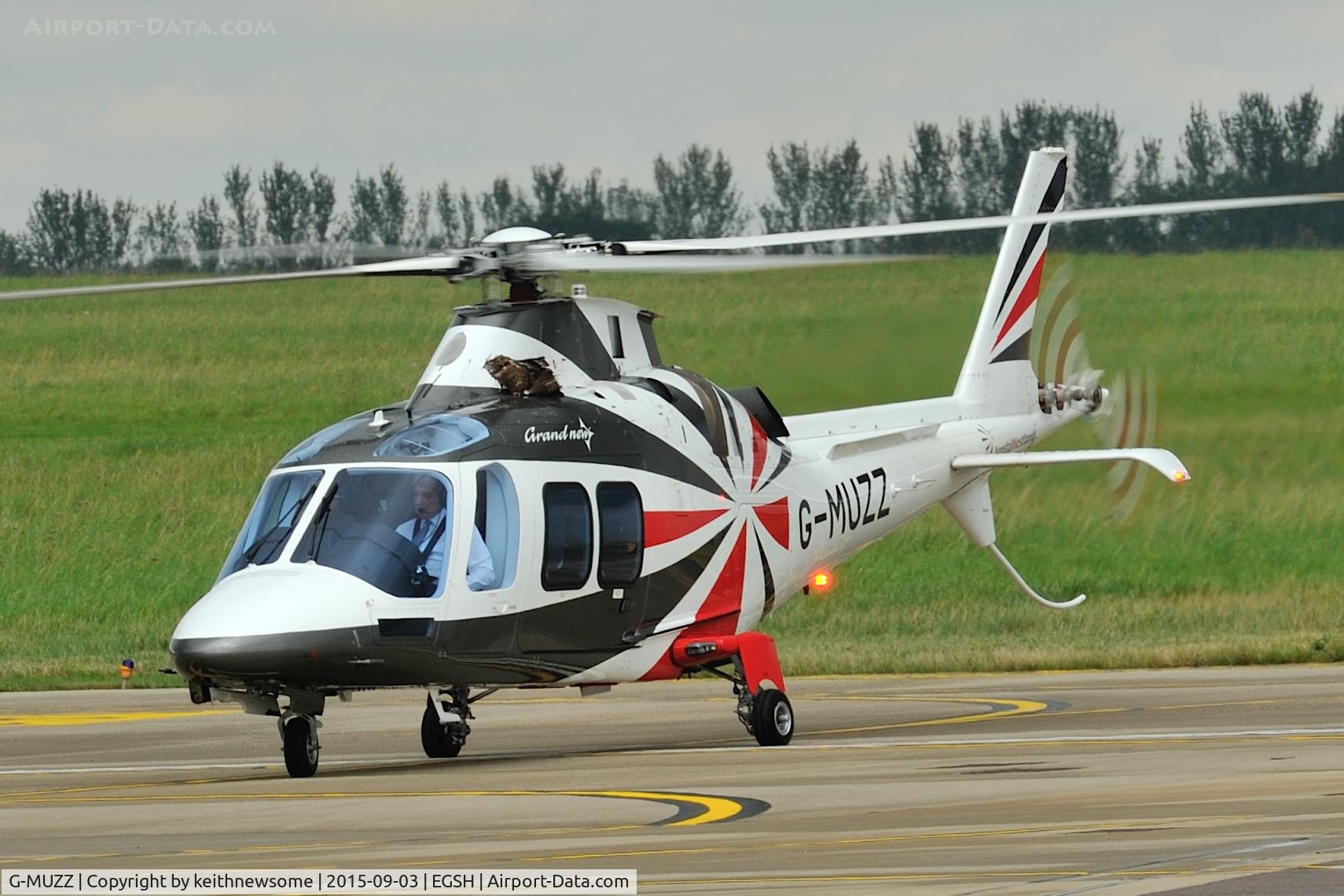 G-MUZZ, 2013 AgustaWestland AW-109SP GrandNew C/N 22325, Arriving with bird strike damage.