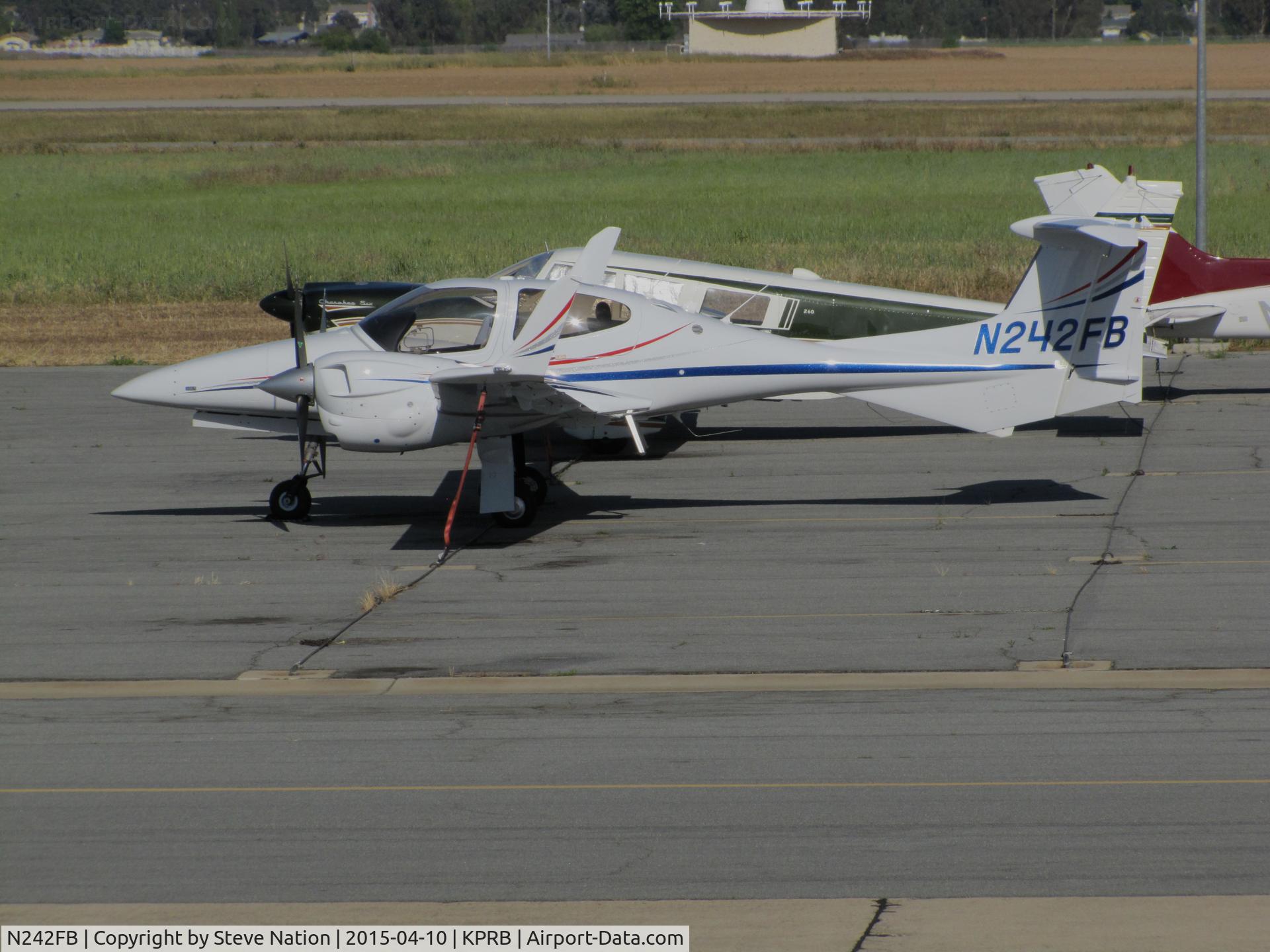 N242FB, 2014 Diamond DA-42NG Twin Star C/N 42.N159, Orange County, CA-based 2014 Diamond Aircraft DA42 NG visiting Paso Robles Municipal Airport, CA