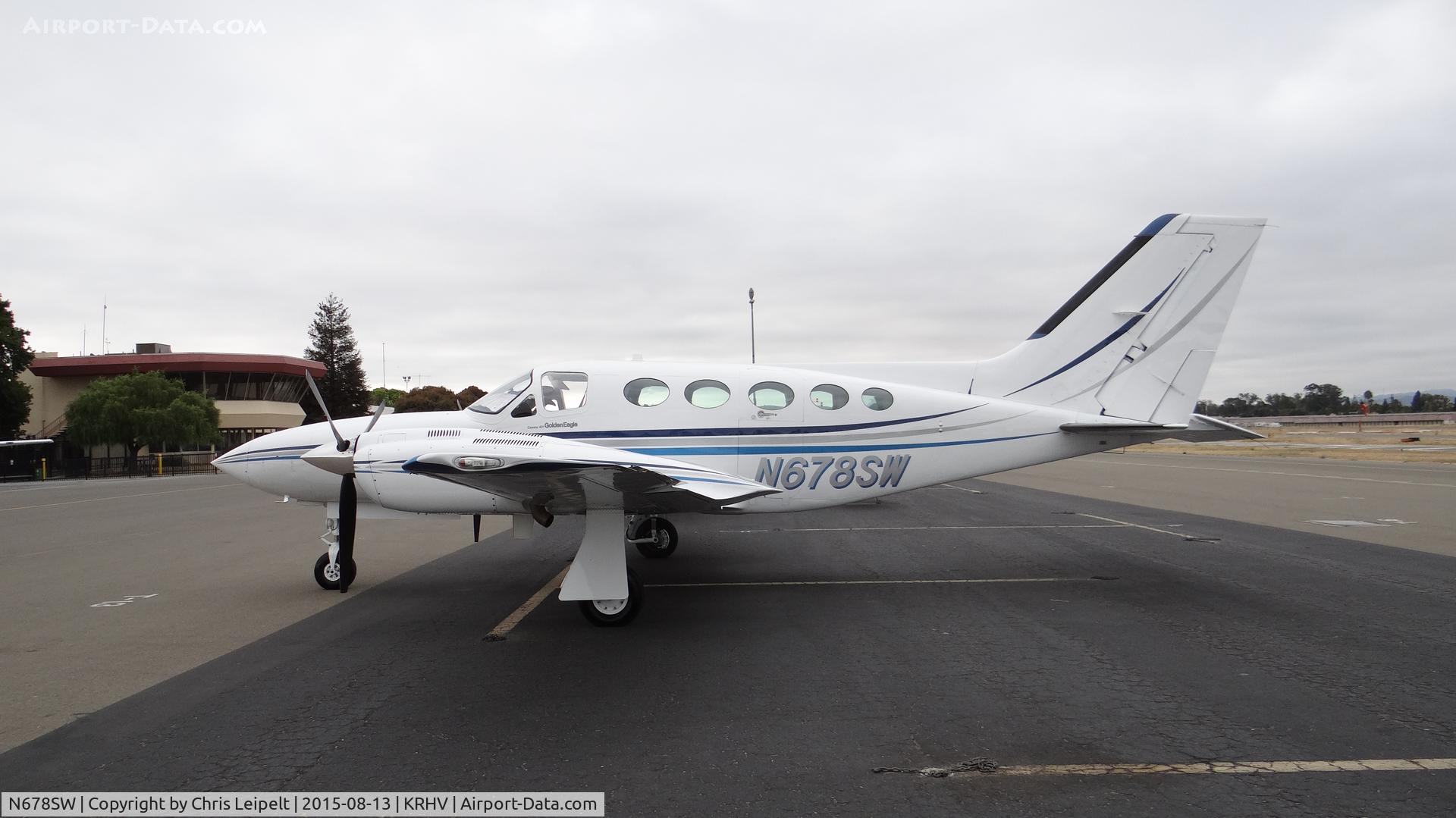 N678SW, Cessna 421C Golden Eagle C/N 421C1023, M E Mullaly Inc (Pacific Grove, CA) 1991 Cessna 421C parked on the transient ramp for an early morning wash at Reid Hillview Airport, San Jose, CA.