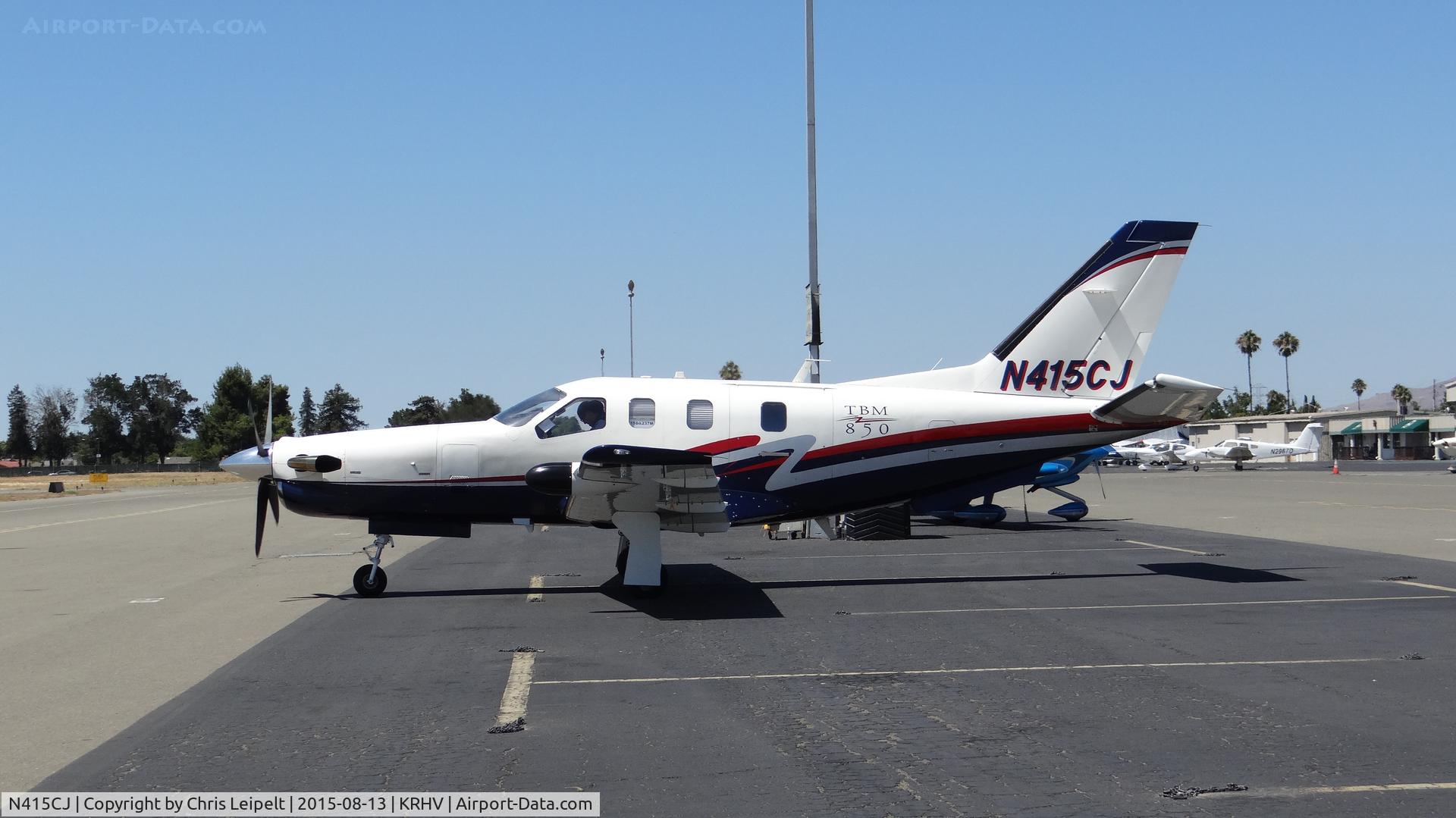N415CJ, 2007 Socata TBM-700 C/N 415, Stratos Partners LLC (Los Gatos, CA) 2007 Socata TBM-700 starting up for IFR departure to Lake Tahoe at Reid Hillview Airport, San Jose, CA.