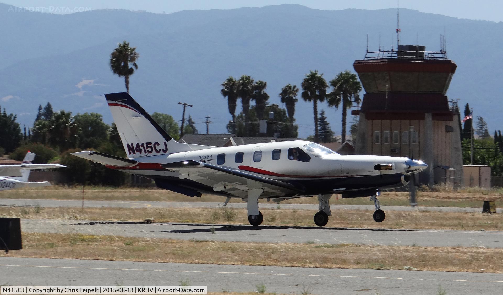 N415CJ, 2007 Socata TBM-700 C/N 415, Stratos Partners LLC (Los Gatos, CA) 2007 Socata TBM-700 departing runway 31R at Reid Hillview Airport, San Jose, CA.