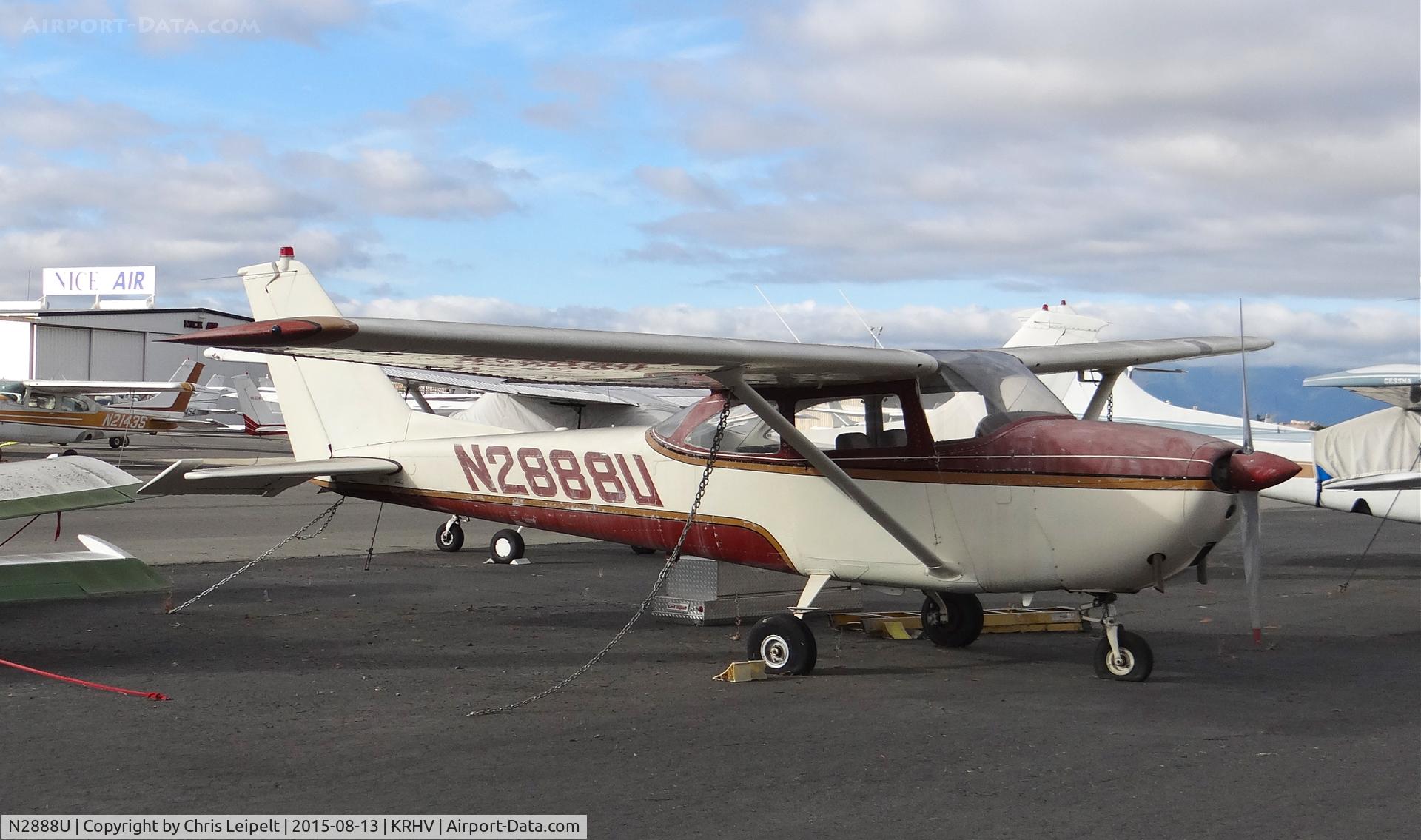 N2888U, 1963 Cessna 172D C/N 17250488, Locally-based 1963 Cessna 172D parked in front of the Lafferty hangar at Reid Hillview Airport, San Jose, CA. Hasn't flown in years.