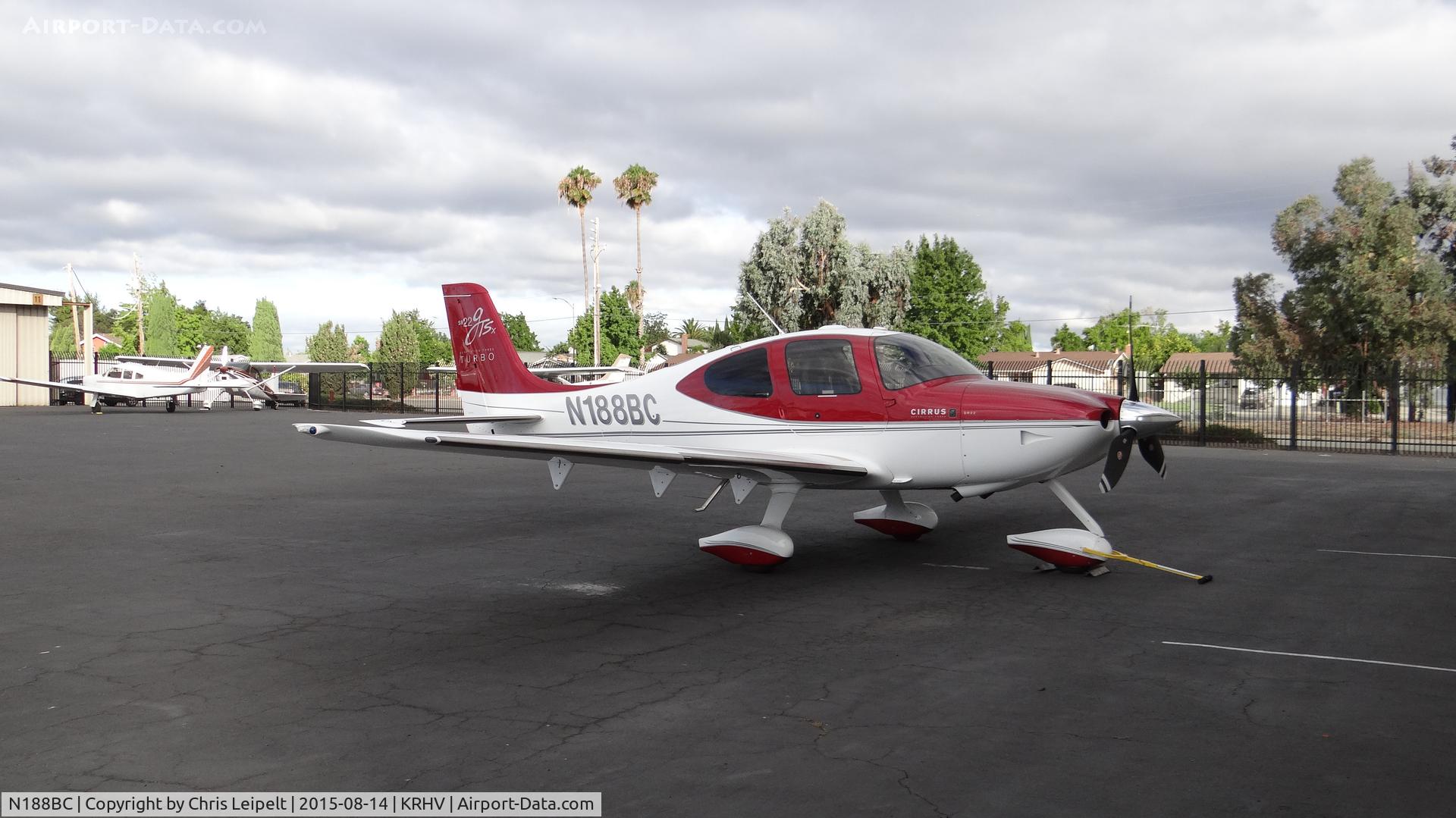 N188BC, 2008 Cirrus SR22 G3 GTSX Turbo C/N 3096, Locally-based 2008 Cirrus SR22 parked in front of the Lafferty hangar at Reid Hillview Airport, San Jose, CA.