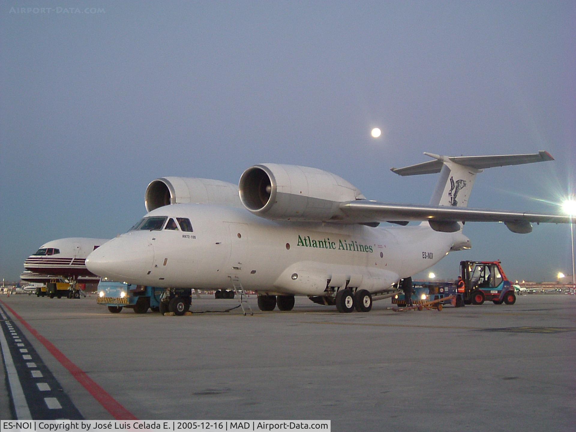 ES-NOI, 1992 Antonov An-72-100 C/N 36572098914, Winter night freighter visitor