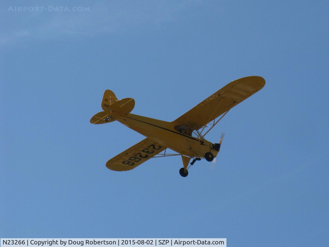 N23266, 1939 Piper J3C-65 Cub Cub C/N 3113, 1939 Piper J3C-65 CUB, Continental A&C65 65 Hp, takeoff climb Rwy 22