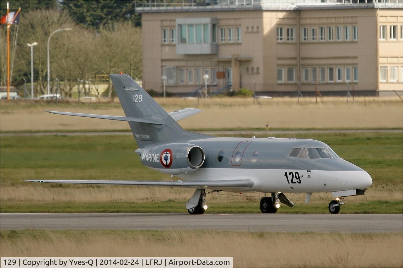 129, 1978 Dassault Falcon 10MER C/N 129, Dassault Falcon 10 MER, Taxiing after landing rwy 26, Landivisiau Naval Air Base (LFRJ)