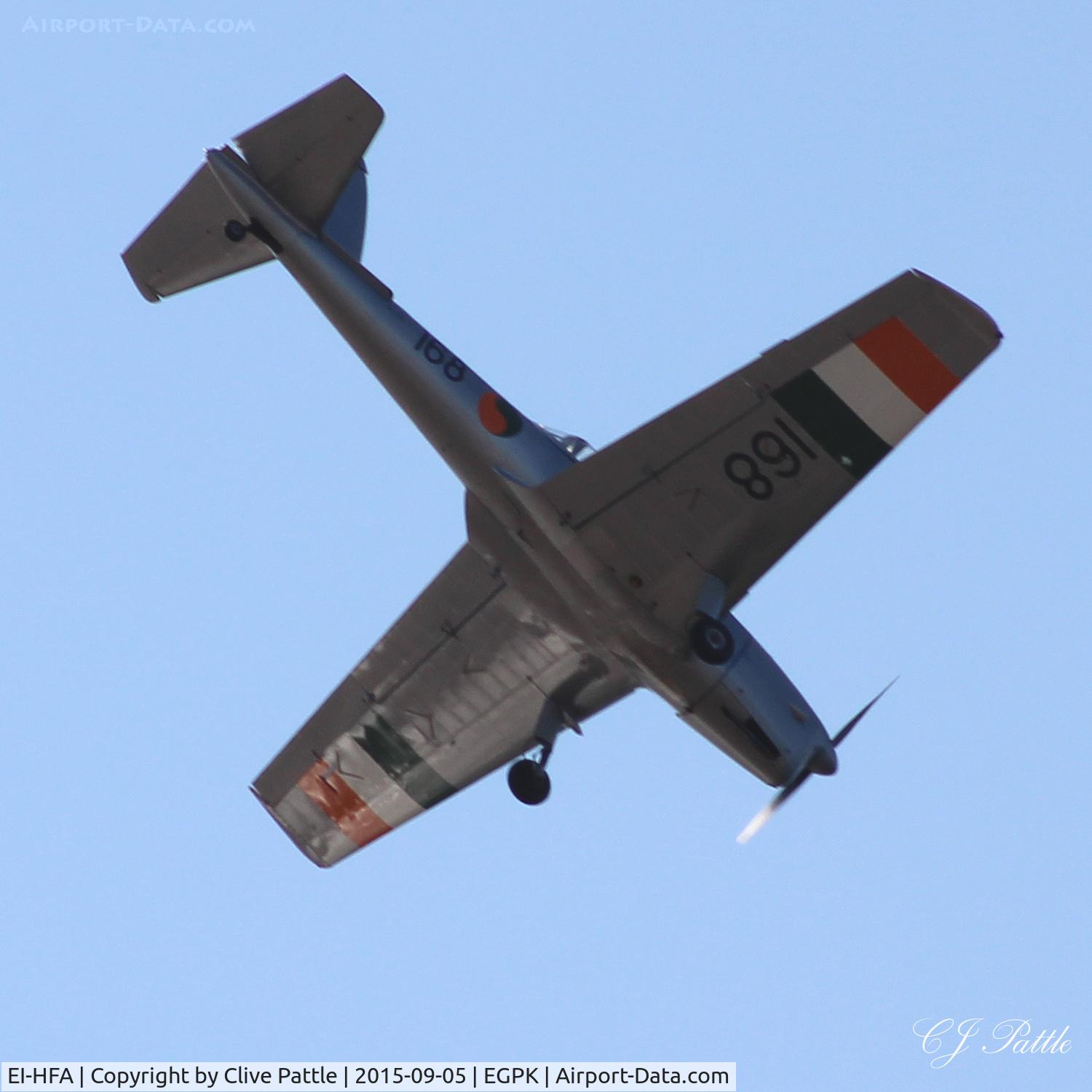 EI-HFA, De Havilland DHC-1 Chipmunk T.20 C/N C1/0464, Seen displaying as '168' as part of the Irish Air Corps Historic Flight at the Scottish Airshow 2015 held at Ayr seafront and Prestwick Airport EGPK