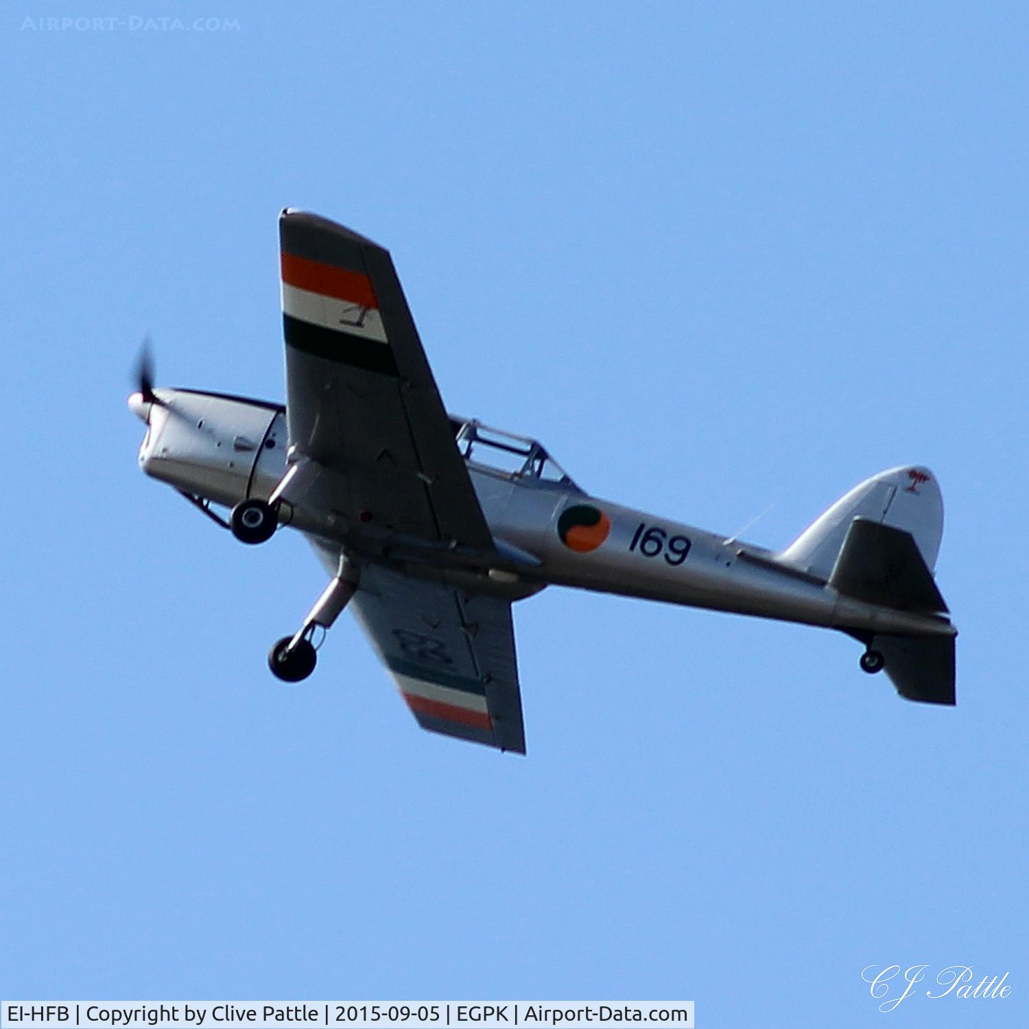 EI-HFB, 1951 De Havilland DHC-1 Chipmunk T.10 C/N C1/0247, Seen displaying as '169' as part of the new Irish Air Corps Historic Flight at the Scottish Airshow 2015 held at Ayr seafront and Prestwick Airport EGPK