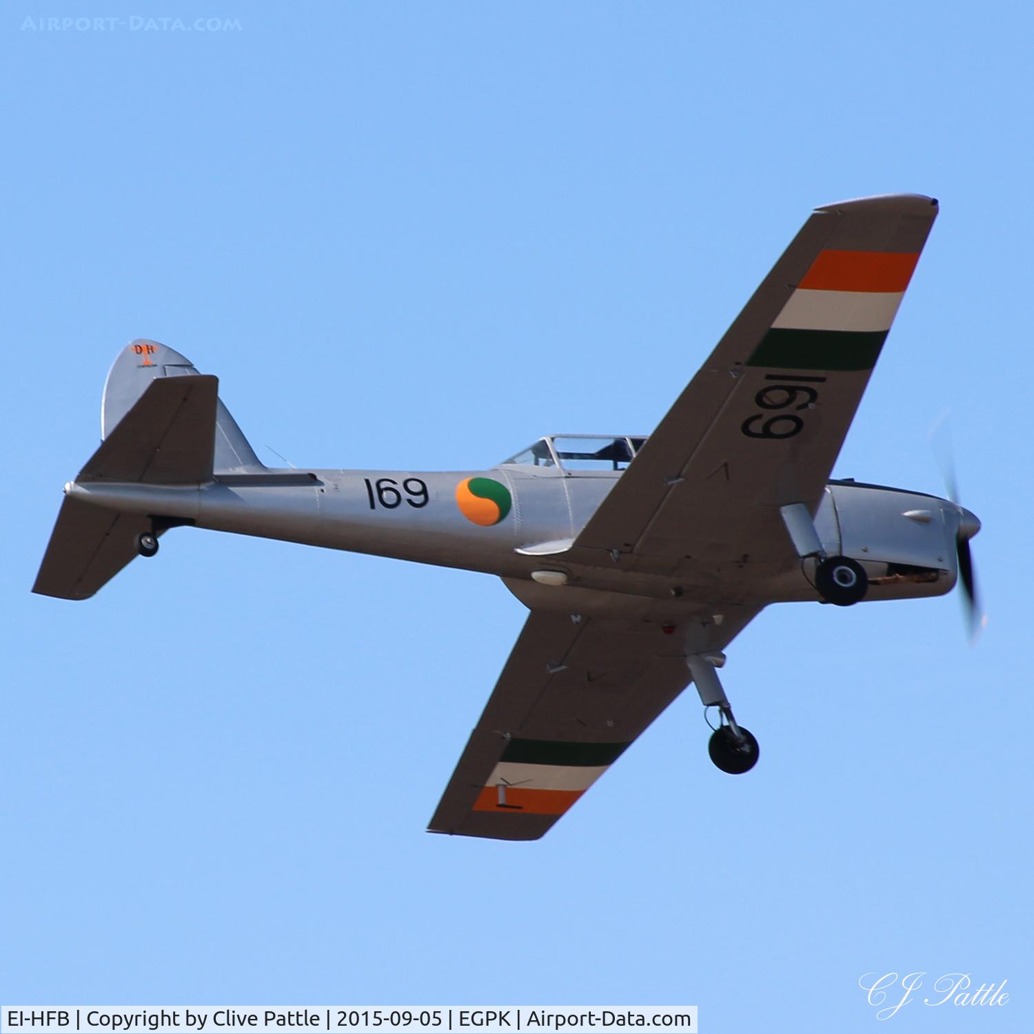 EI-HFB, 1951 De Havilland DHC-1 Chipmunk T.10 C/N C1/0247, Seen displaying as '169' as part of the new Irish Air Corps Historic Flight at the Scottish Airshow 2015 held at Ayr seafront and Prestwick Airport EGPK