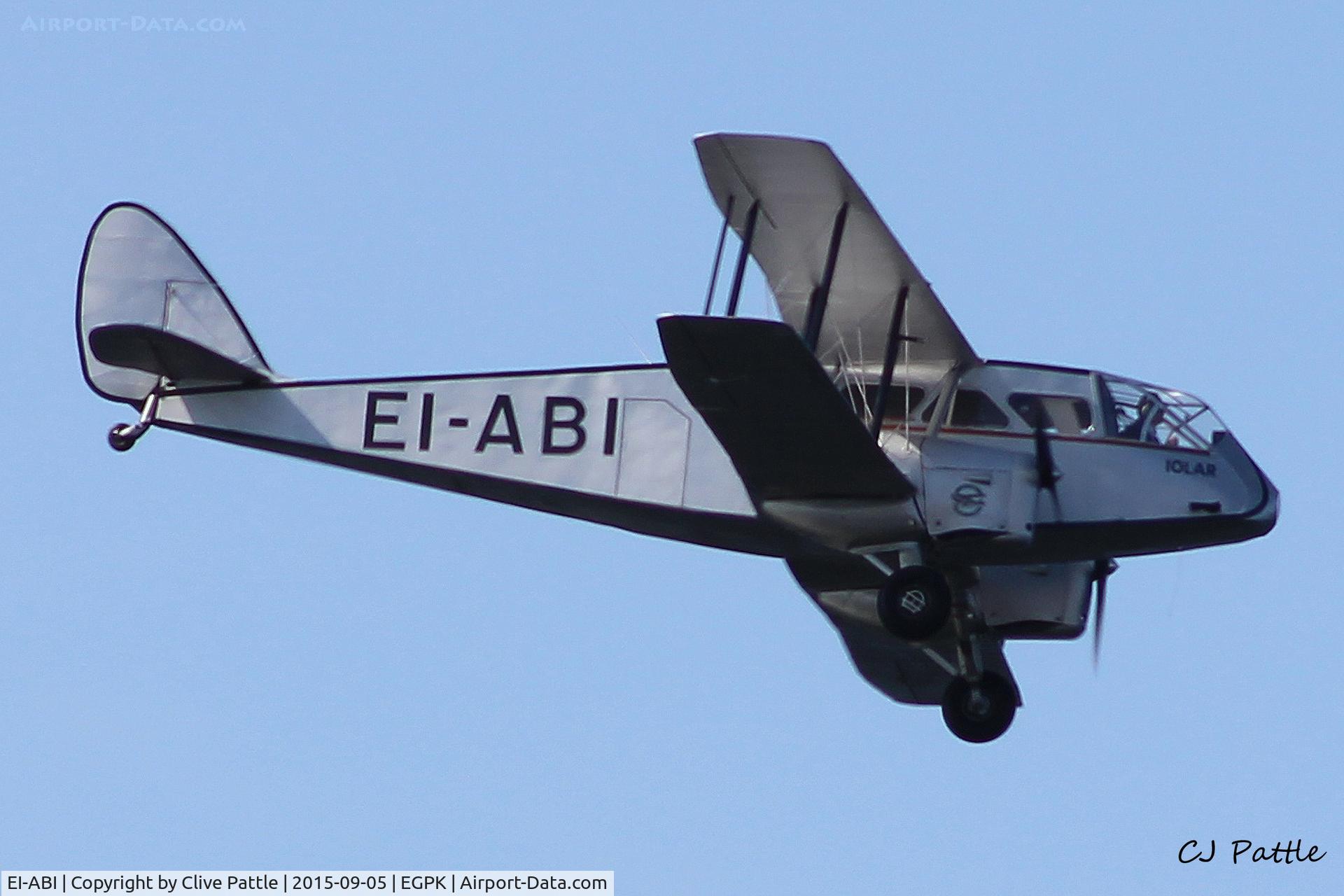 EI-ABI, 1936 De Havilland DH-84 Dragon 2 C/N 6105, Seen displaying as part of the new Irish Air Corps Historic Flight at the Scottish Airshow 2015 held at Ayr seafront and Prestwick Airport EGPK