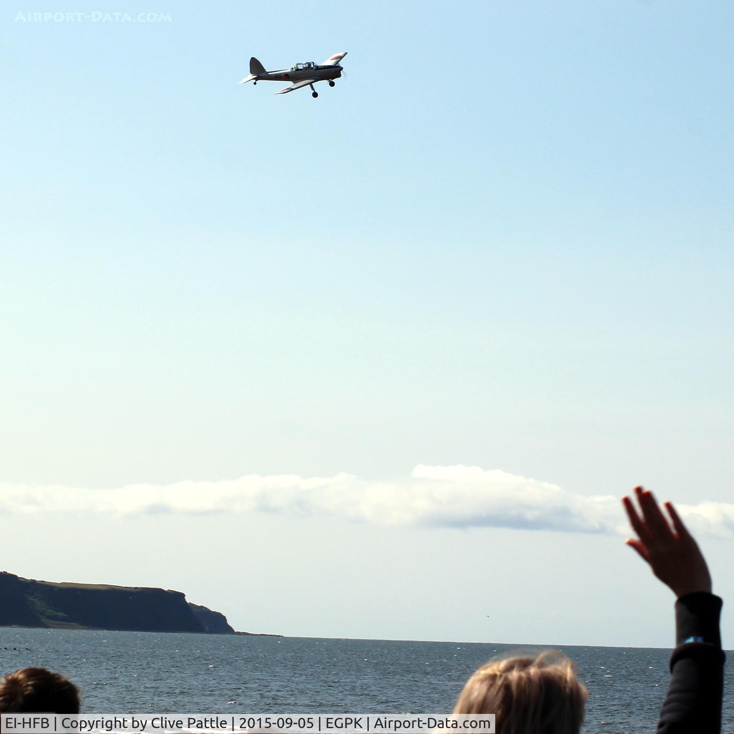 EI-HFB, 1951 De Havilland DHC-1 Chipmunk T.10 C/N C1/0247, Receiving the thanks of the 120,000 crowd as '169' as part of the new Irish Air Corps Historic Flight at the Scottish Airshow 2015 held at Ayr seafront and Prestwick Airport EGPK