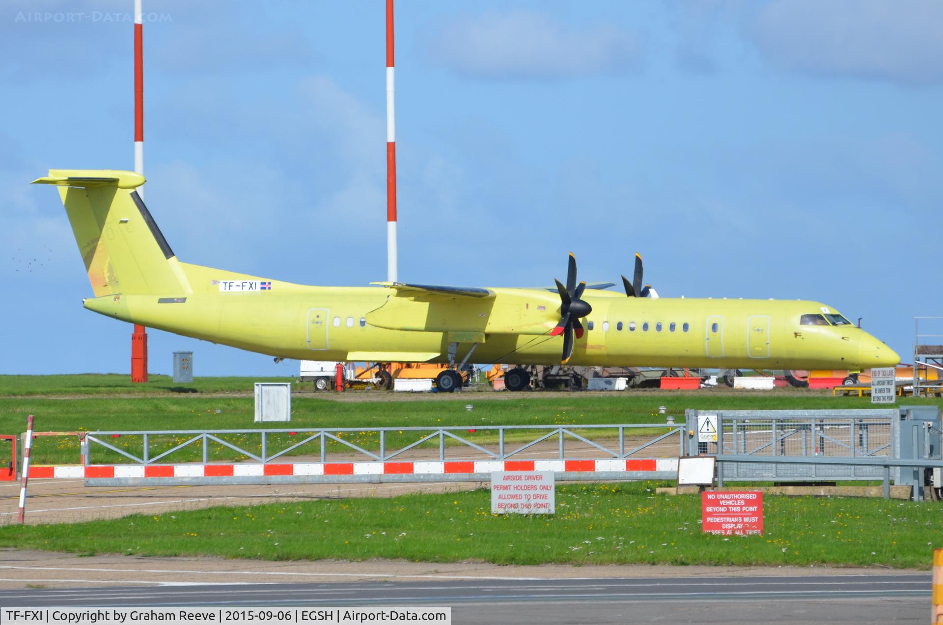 TF-FXI, 2000 De Havilland Canada DHC-8-402Q Dash 8 C/N 4033, Arrived at Norwich as P2-PXQ. Now destined for Flugfelag Islands-Air Iceland.