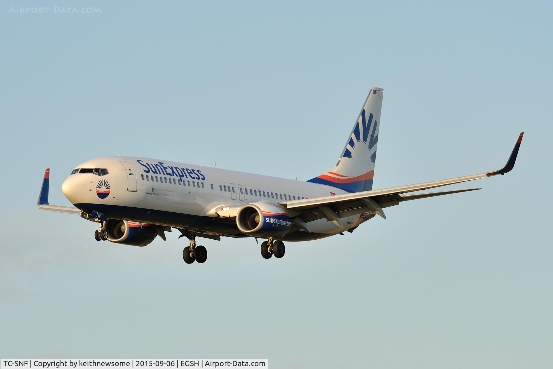 TC-SNF, 2008 Boeing 737-8HC C/N 36529, Regular charter flight.