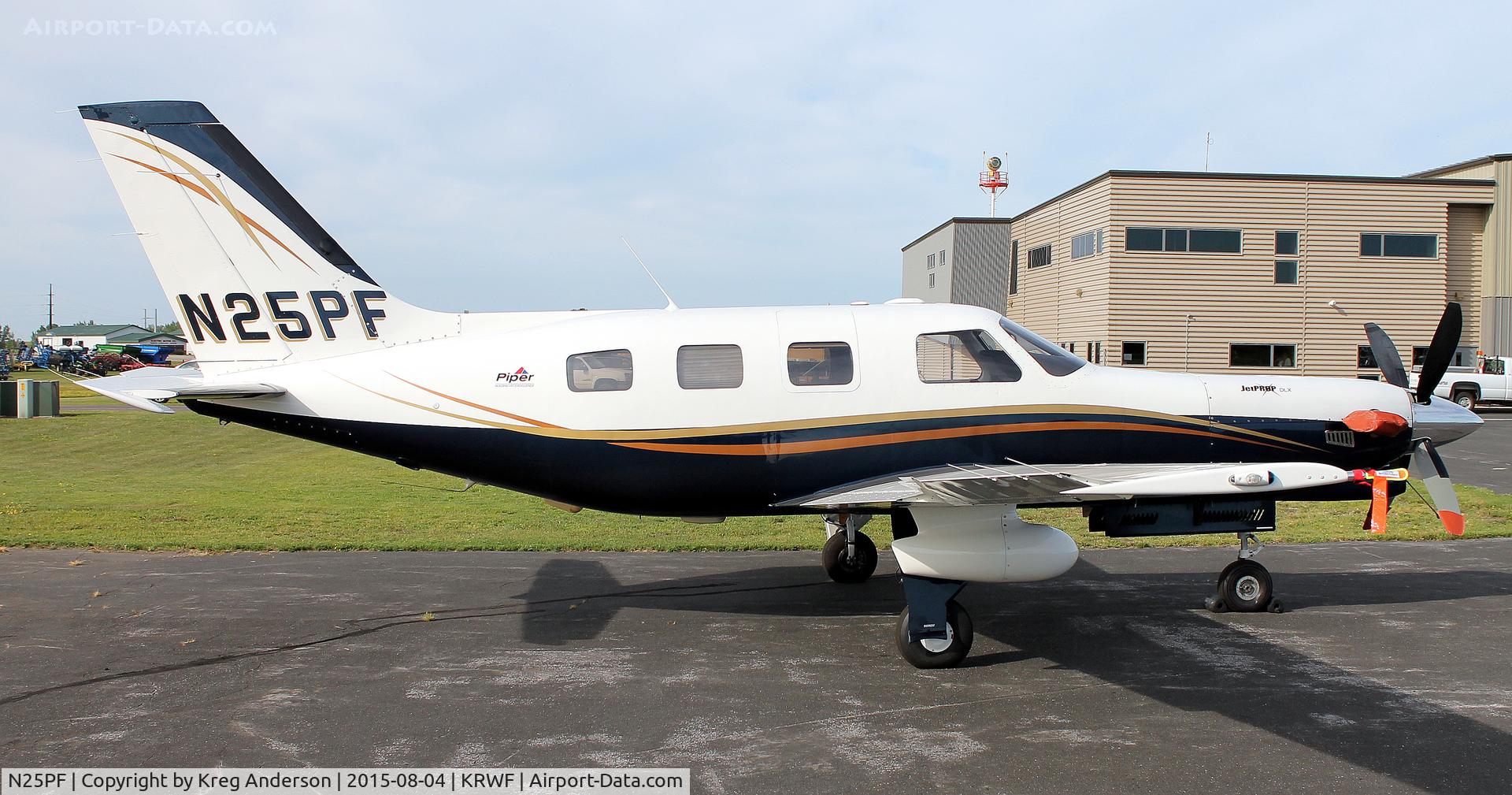 N25PF, 1998 Piper PA-46-350P Malibu Mirage C/N 4636162, Piper PA-46-350P Meridian on the ramp in Redwood Falls, MN.
