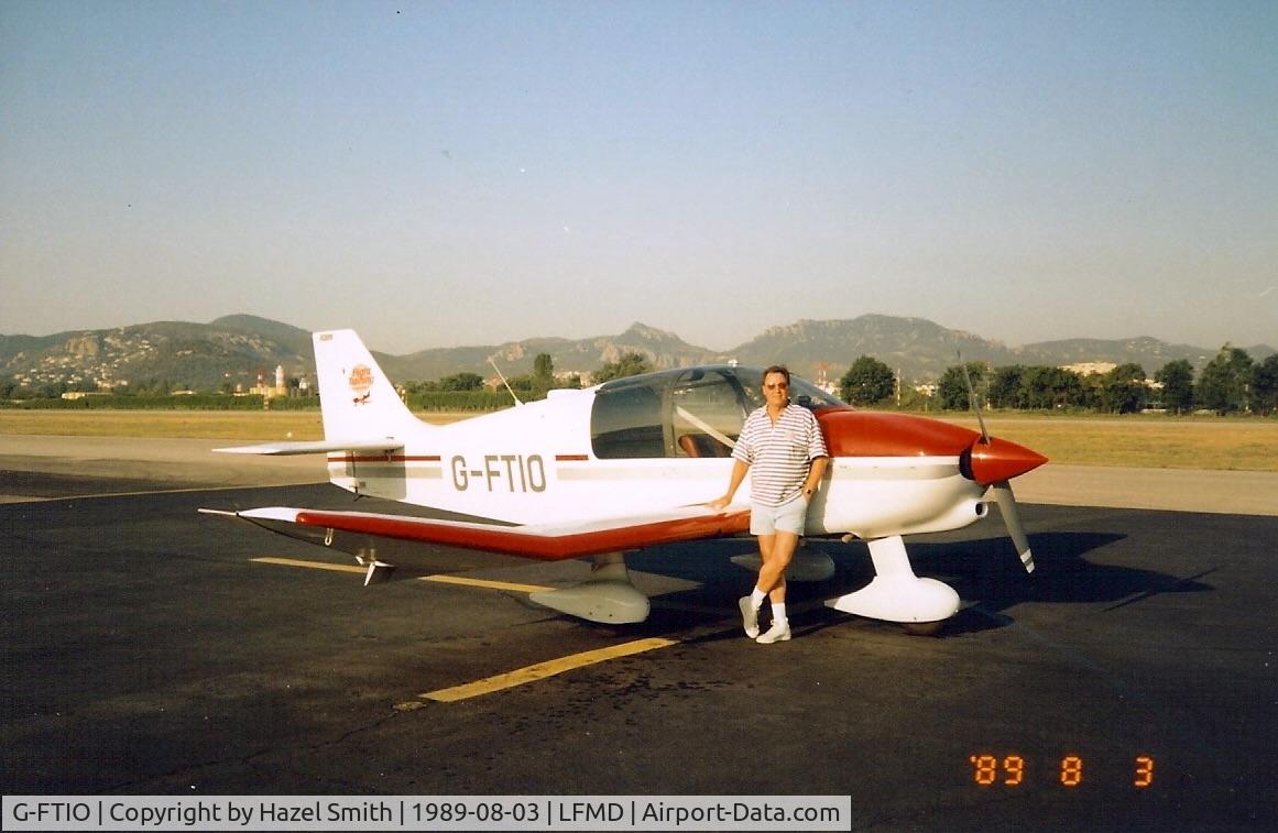 G-FTIO, 1988 Robin DR-400-100 Cadet C/N 1831, Me at Cannes Mandilieu with this lovely aircraft. I flew my first solo in her on 3rd August 1989.