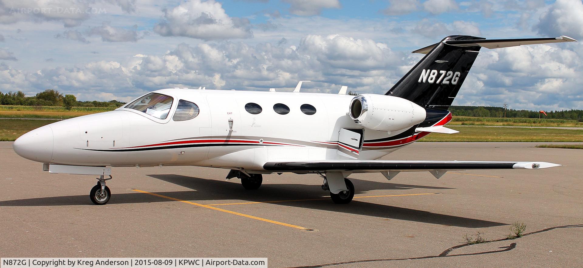 N872G, 2010 Cessna 510 Citation Mustang C/N 510-0307, Cessna 510 Citation Mustang on the ramp in Pine River, MN.