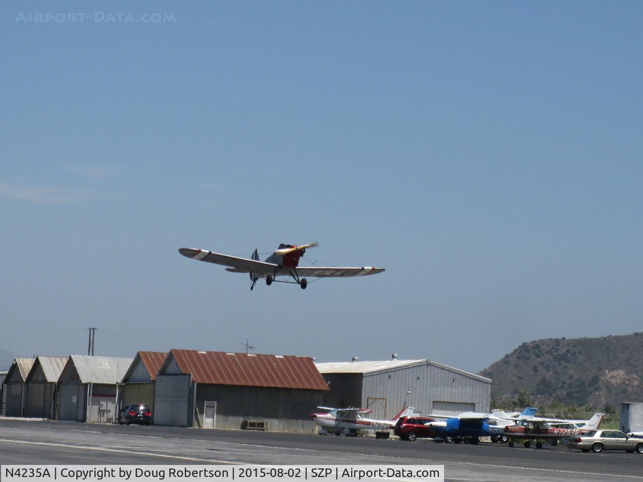 N4235A, Bowers Fly Baby C/N 73-21, 1991 Schuetz BOWERS FLY BABY, Continental C75 85 Hp, takeoff climb Rwy 22