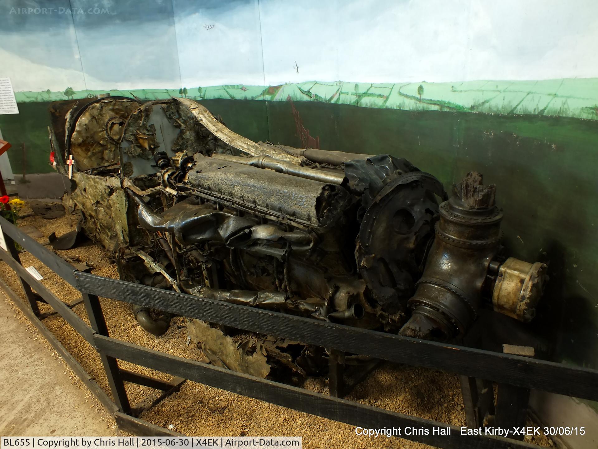 BL655, 1943 Supermarine Spitfire Vb C/N CBAF.1680, Crashed near Spilsby, Lincolnshire on 1st July 1943. It was recovered from it's crash site in 1990 and now displayed at the Lincolnshire Aviation Heritage Centre, RAF East Kirkby