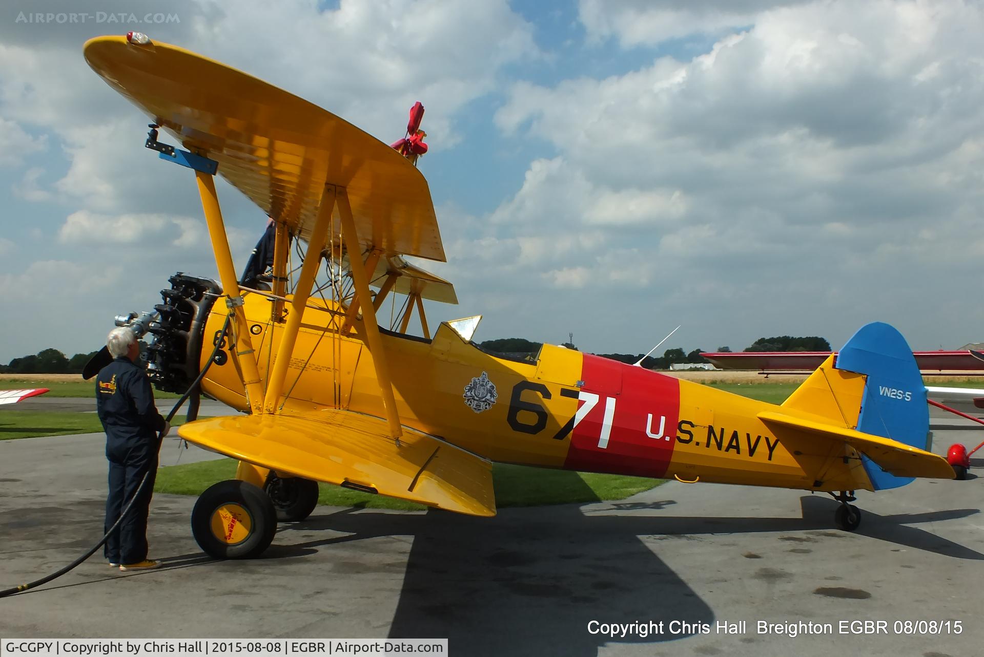 G-CGPY, 1945 Boeing E75N1 C/N 75-5303, at Breighton