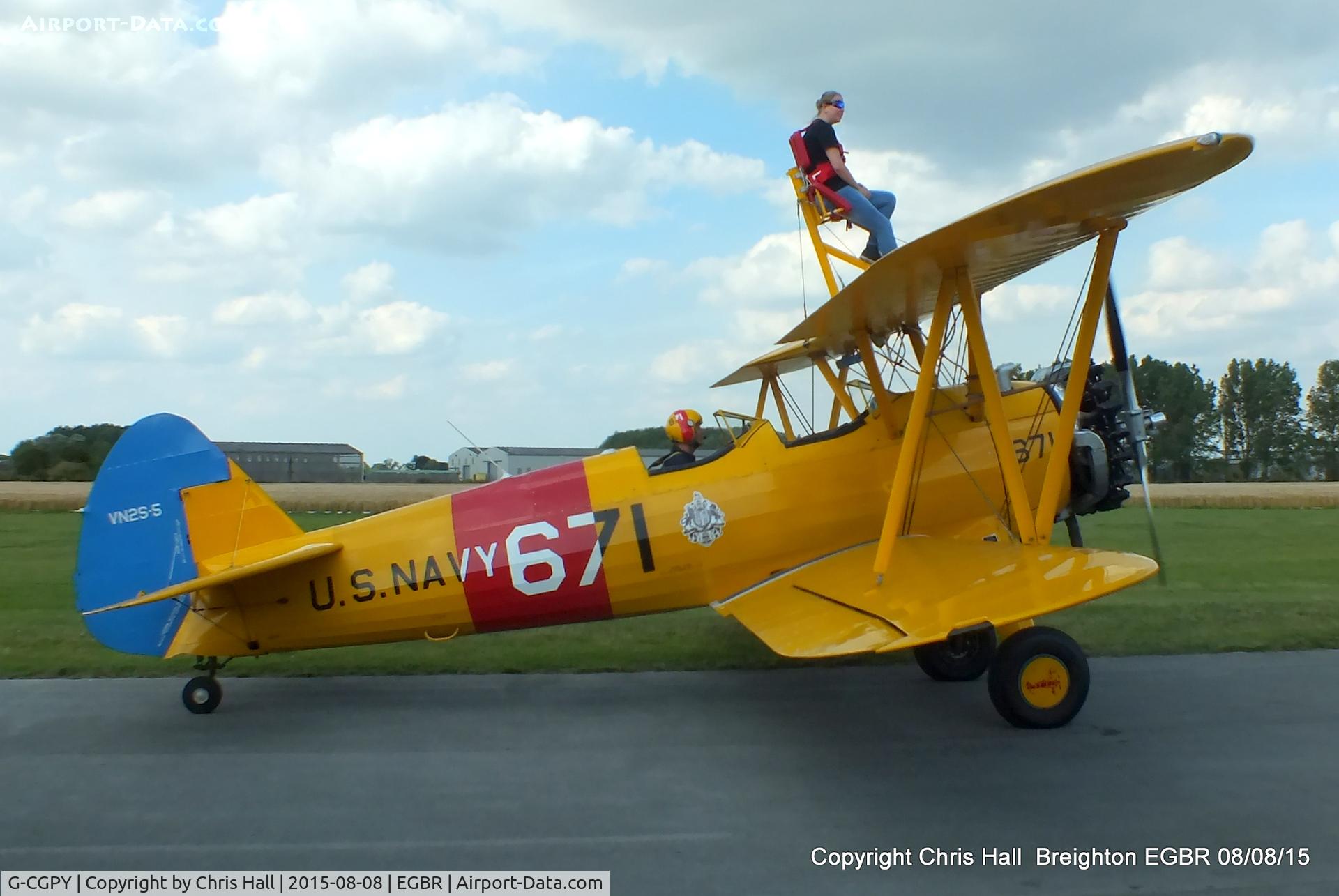 G-CGPY, 1945 Boeing E75N1 C/N 75-5303, at Breighton