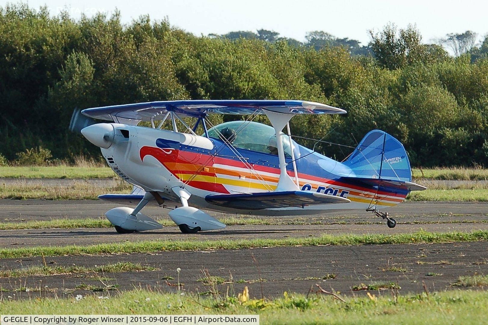 G-EGLE, 1980 Christen Eagle II C/N F0053, Visiting Christen Eagle II leading Eagle formation with 3 Pitts Specials..