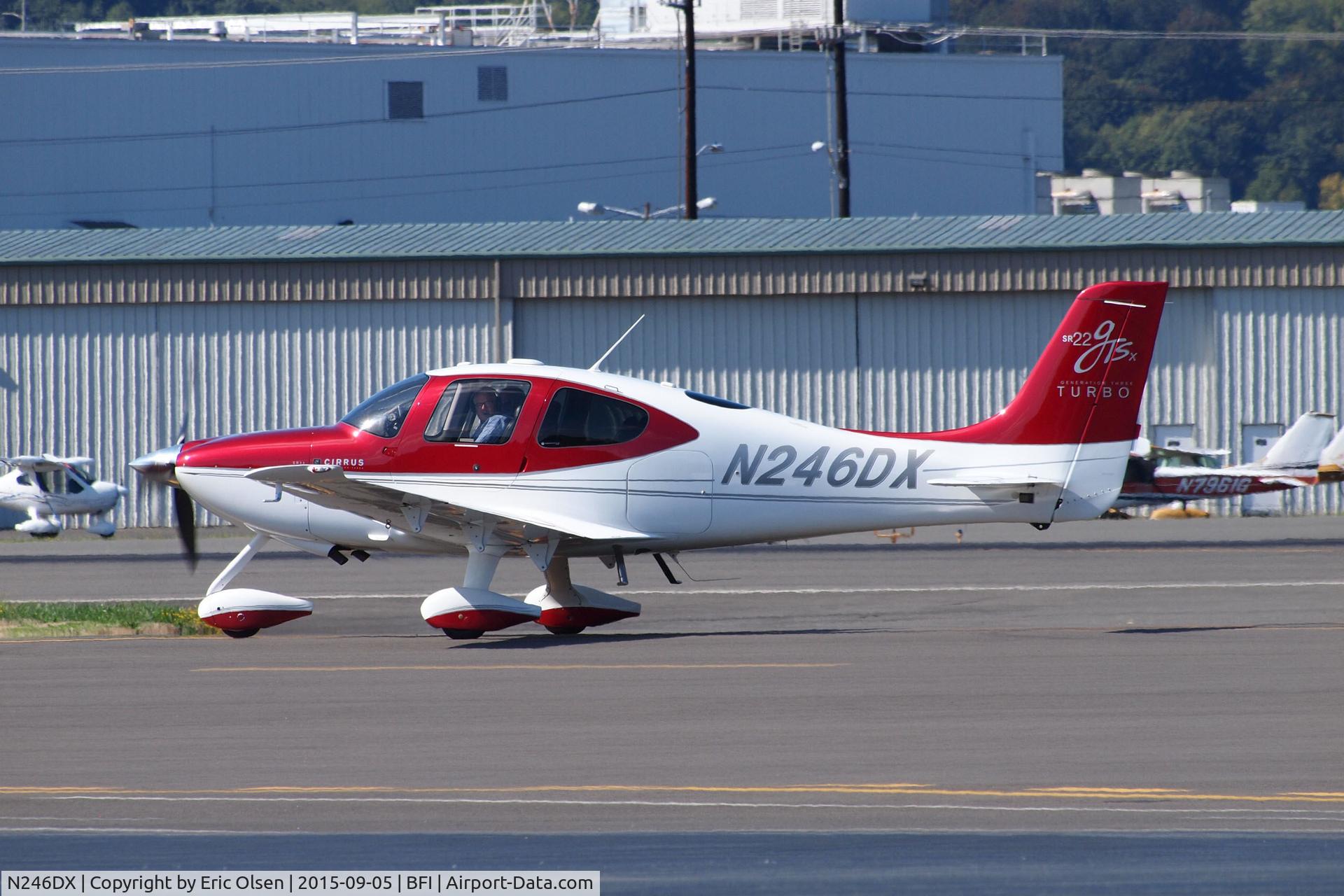 N246DX, Cirrus SR22 G3 GTSX Turbo C/N 3105, Cirrus SR22 taxing at Boeing Field