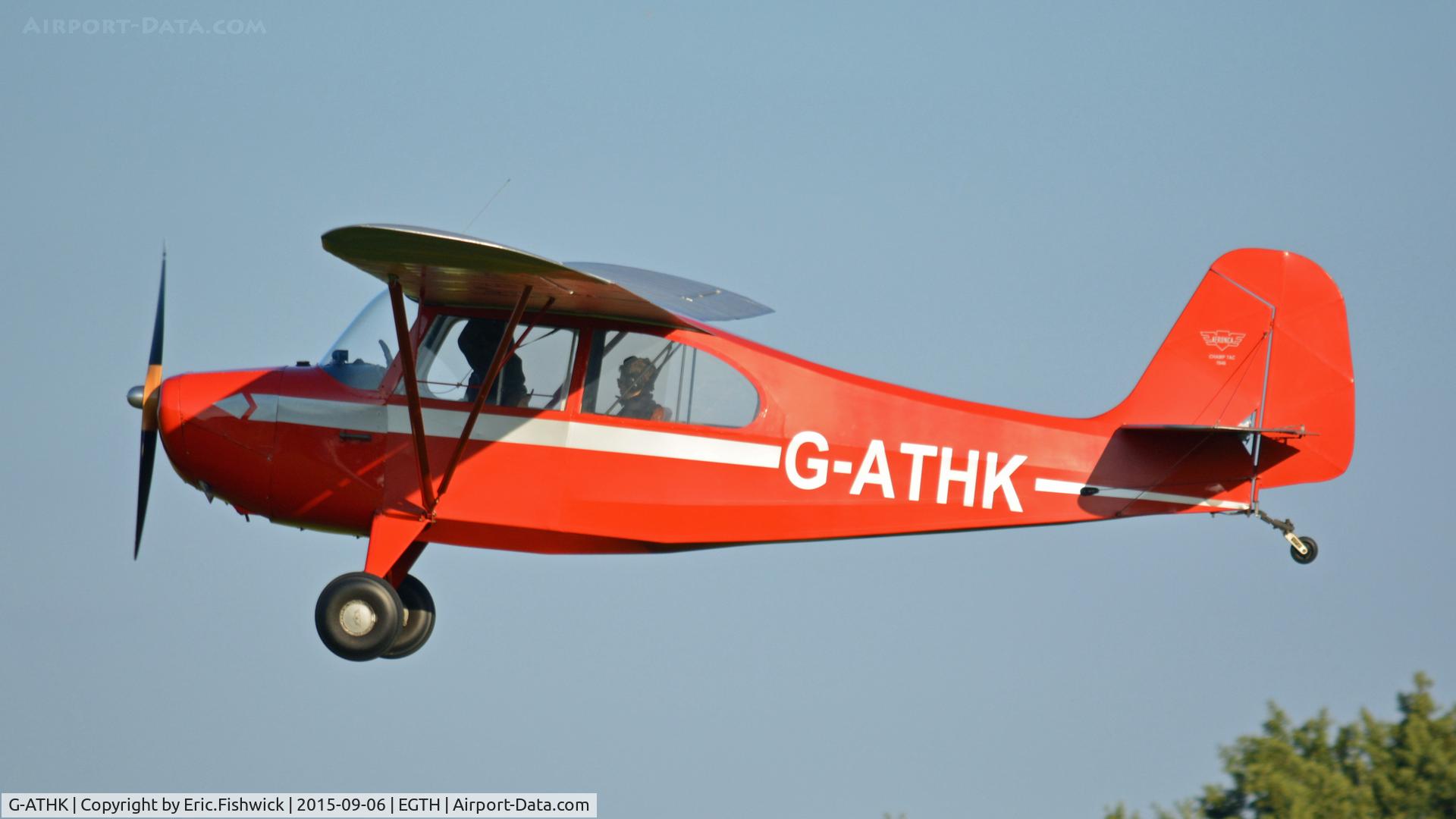 G-ATHK, 1946 Aeronca 7AC Champion C/N 7AC-971, 41. G-ATHK departing The Shuttleworth Pagent Airshow, Sept. 2015.