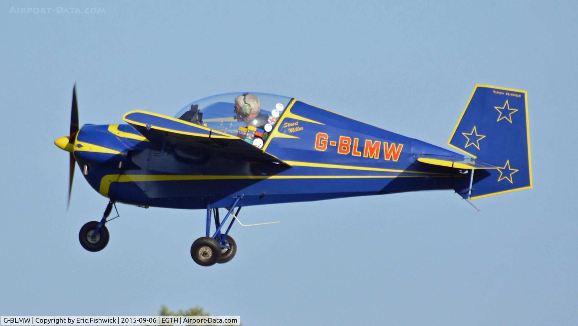 G-BLMW, 1987 Slingsby Tipsy T-66 Nipper 3 C/N PFA 025-11020, 41. G-BLMW departing The Shuttleworth Pagent Airshow, Sept. 2015.