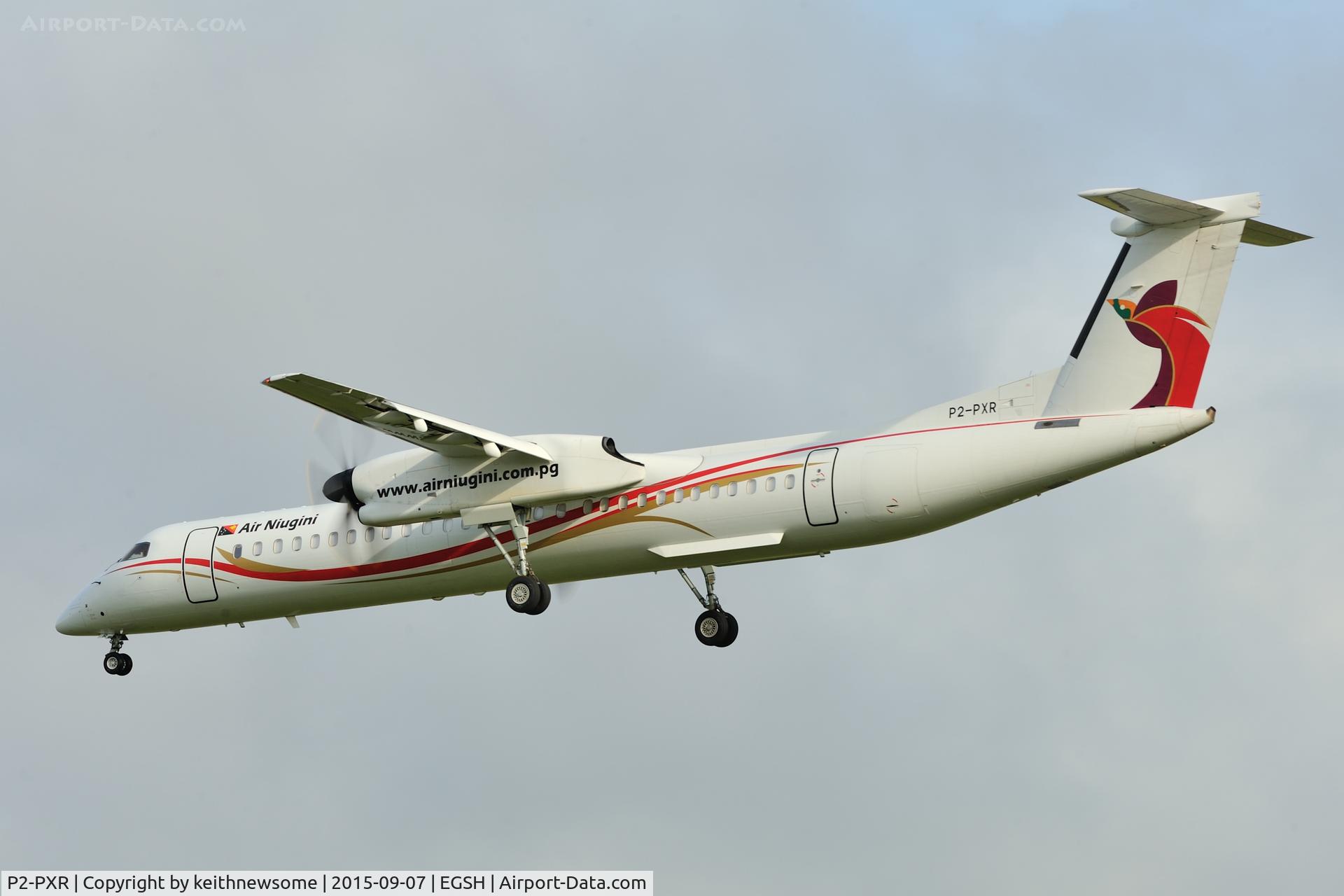 P2-PXR, 2001 De Havilland Canada DHC-8-402Q Dash 8 C/N 4038, Arriving for paint work.