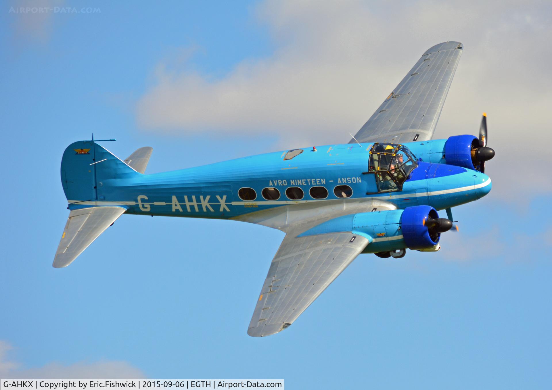 G-AHKX, 1946 Avro 652A Anson C.19 Series 2 C/N 1333, 42. G-AHKX in display mode at The Shuttleworth Pagent Airshow, Sep. 2015.